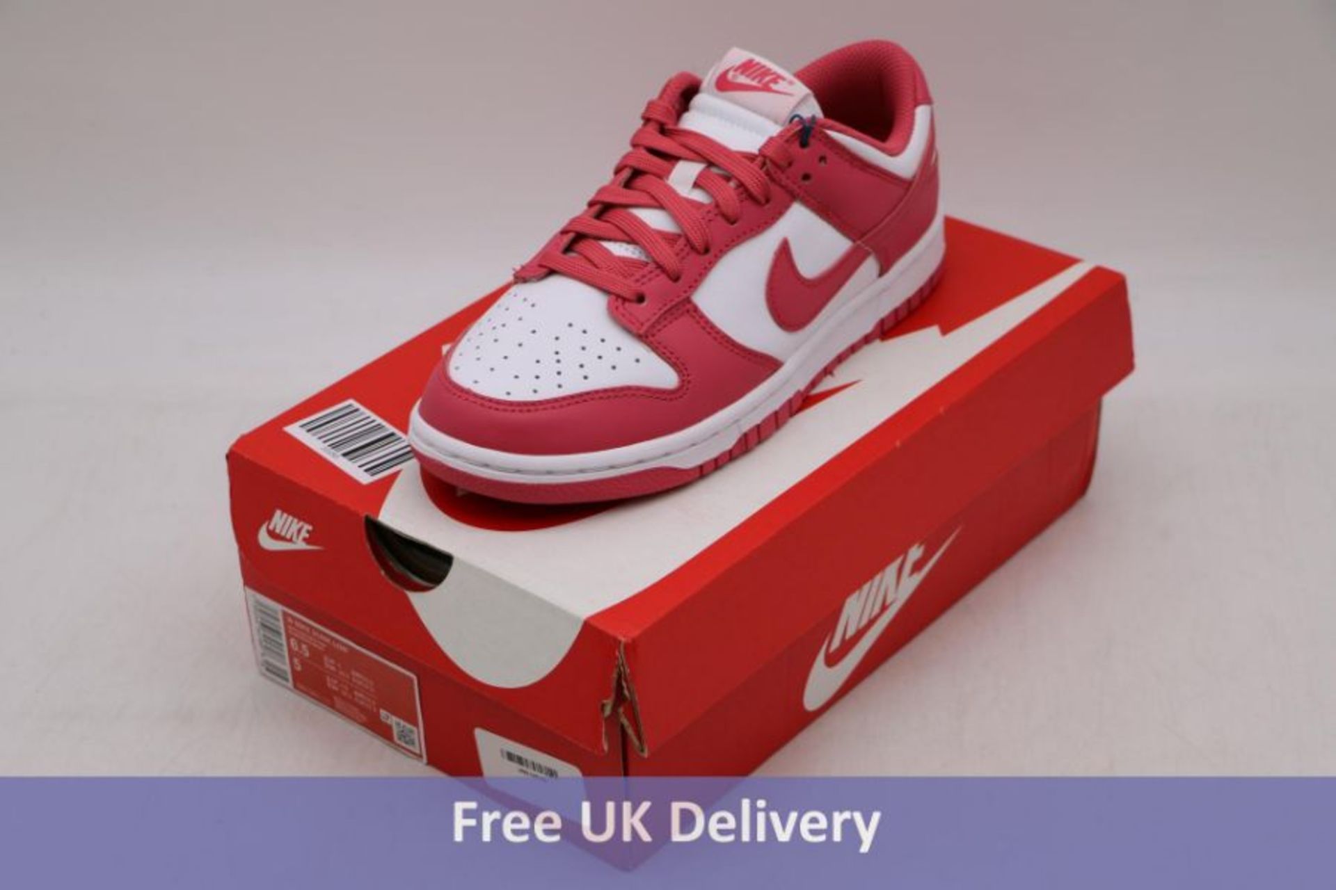 Nike Women's Dunk Low Trainers, White/Archaeo Pink, UK 4