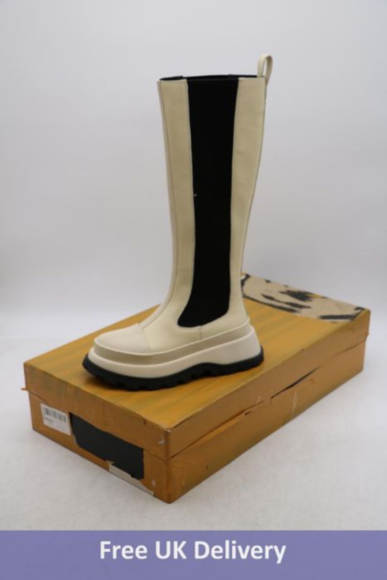 Jil Sanders Women's Boots, Beige/Black, Size 38