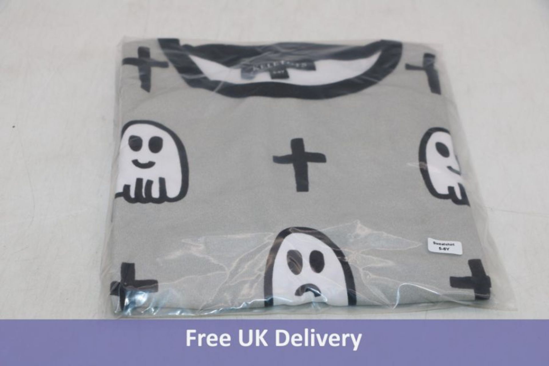 Fifteen Skeletots Kid's S Halloween Sweatshirt, Grey, 5x Size 1-2 Y, 10x Size 5-6 Y - Image 3 of 3