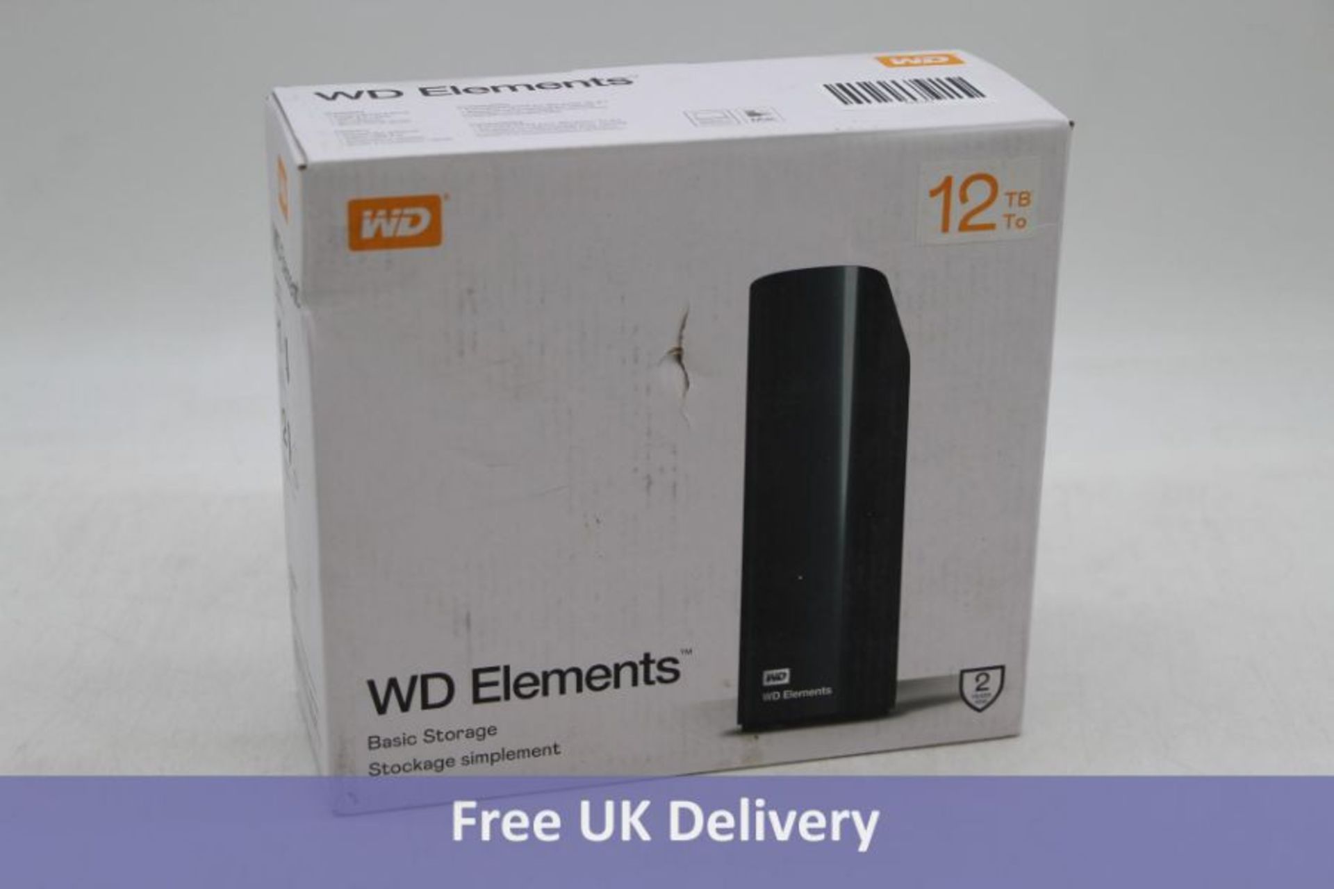 WD 12 TB Elements Desktop External Hard Drive, USB 3.0, Black