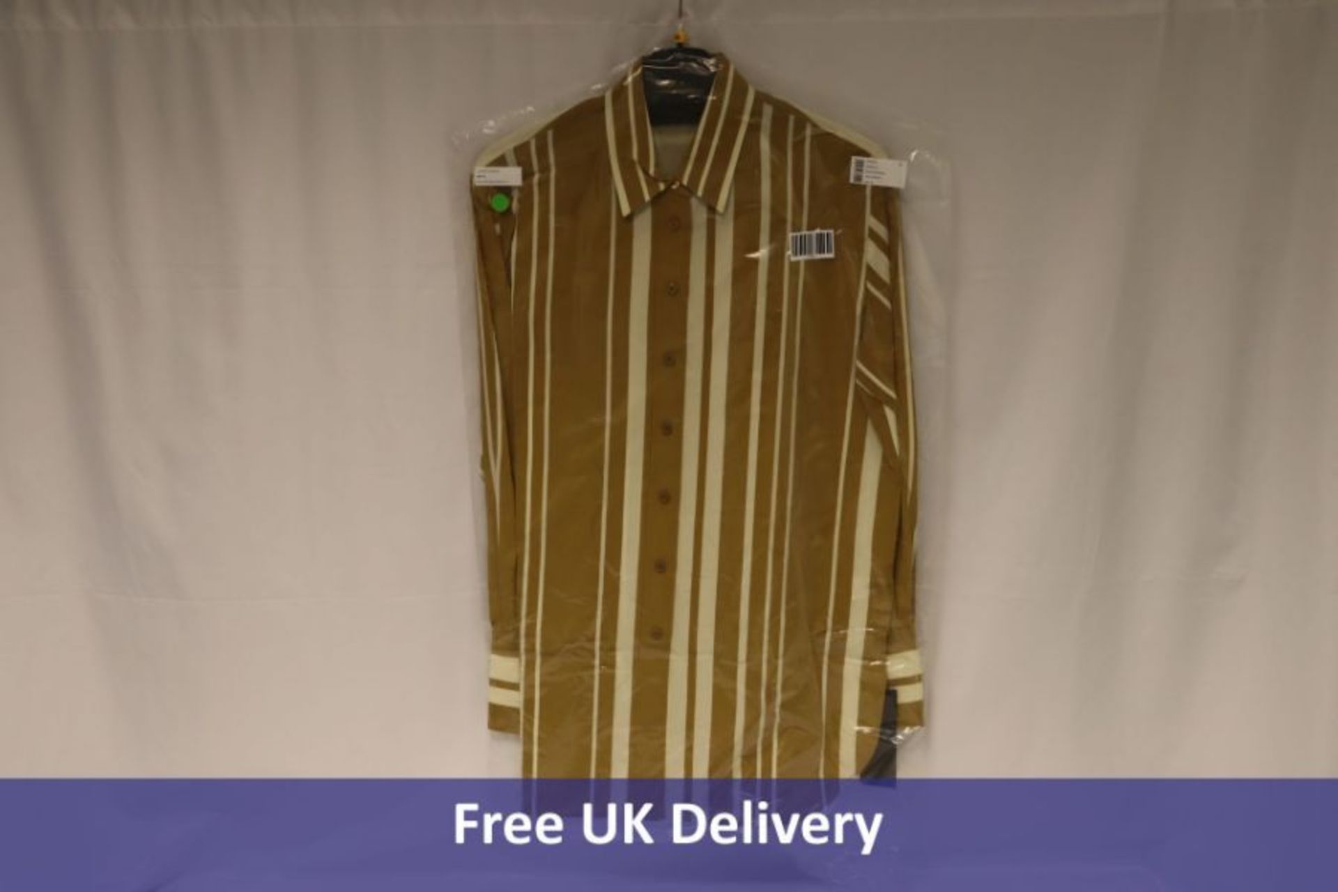 JOSEPH Women's Brooks Striped Silk Crepe De Chine Shirt, Mustard, Size 38