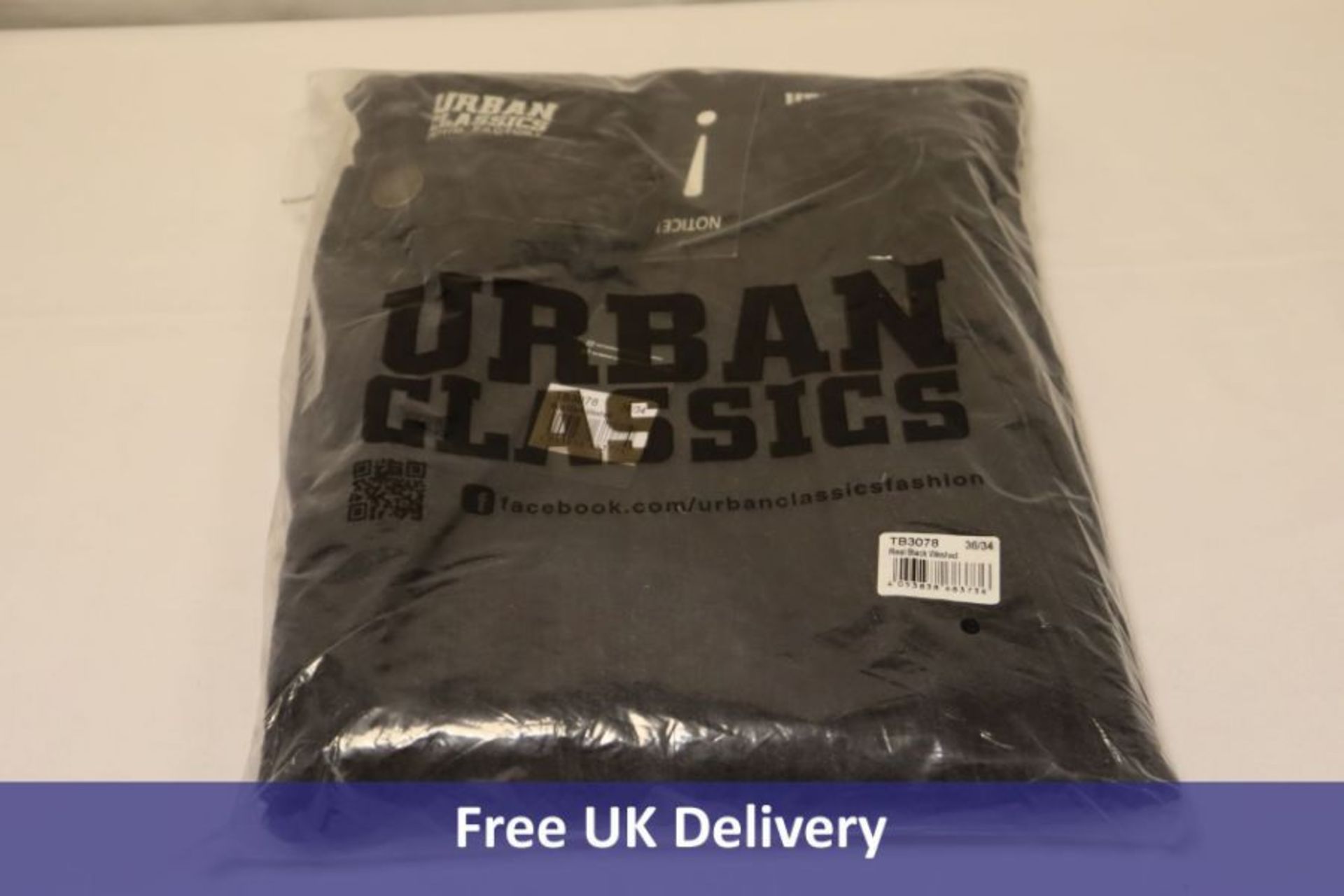 Two Urban Classics Men's items to include 2x Loose Fit Jeans, Real Black Washed, W36, L34