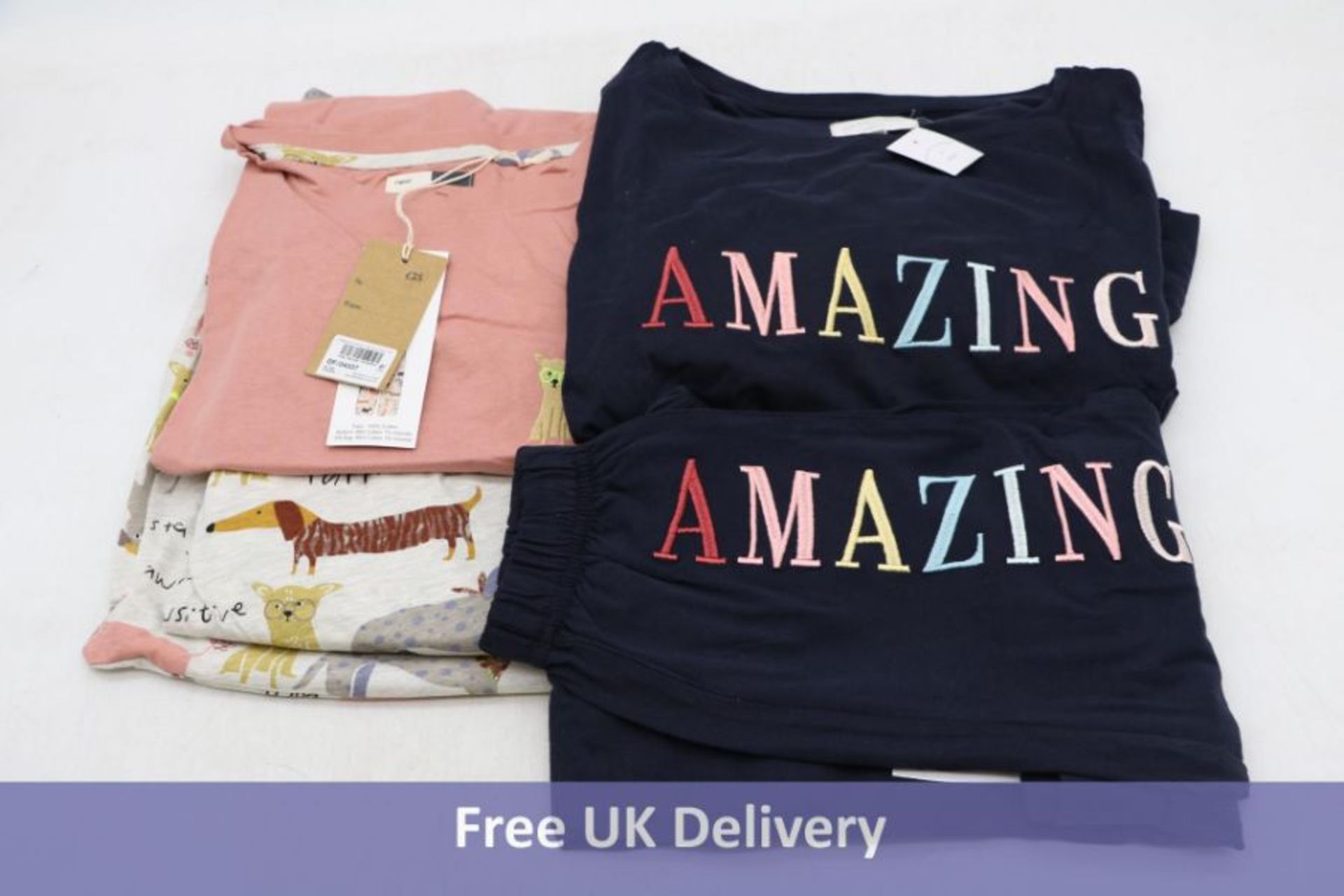 Two Pairs Of Next Pyjamas to include 1x Amazing PJ Set, Navy, Small Tall, 1x Pj's In A Bag, Pink And