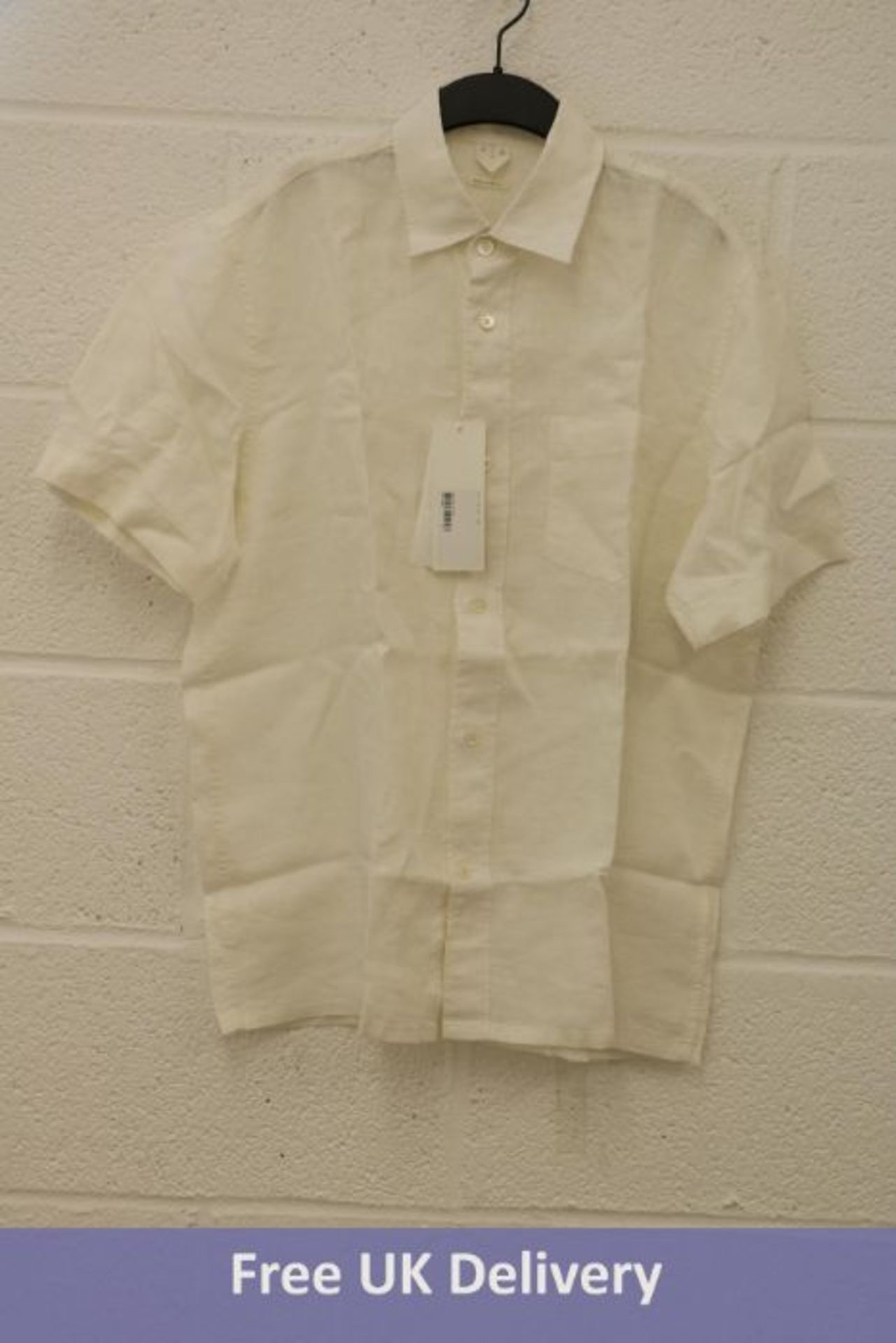 Arket Men's Short-Sleeved Kiben Shirt, White, Size 44