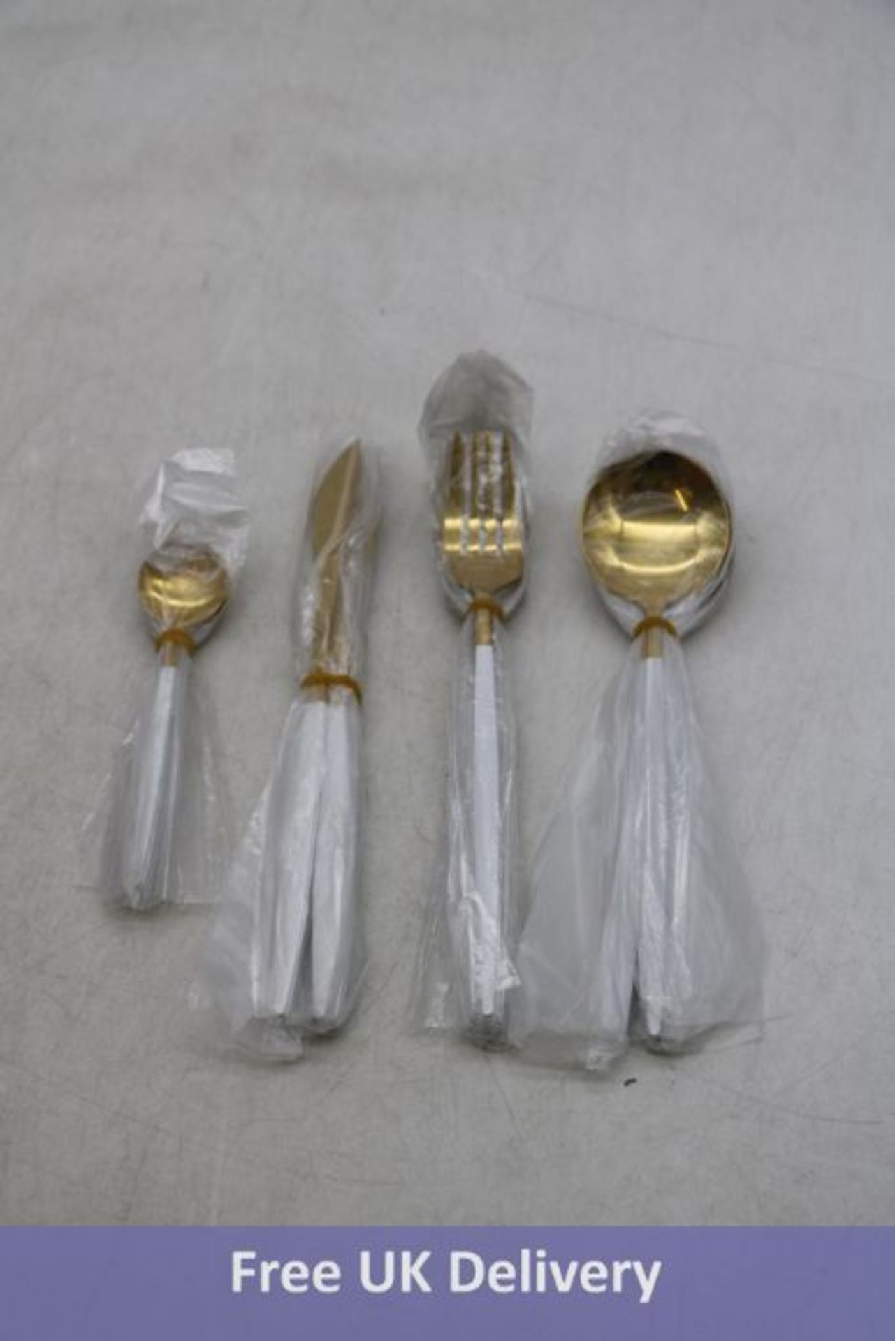Two Elegant Tableware Series, 24-Piece Gold Cutlery Sets, Stainless Steel. OVER 18's ONLY - Image 2 of 2