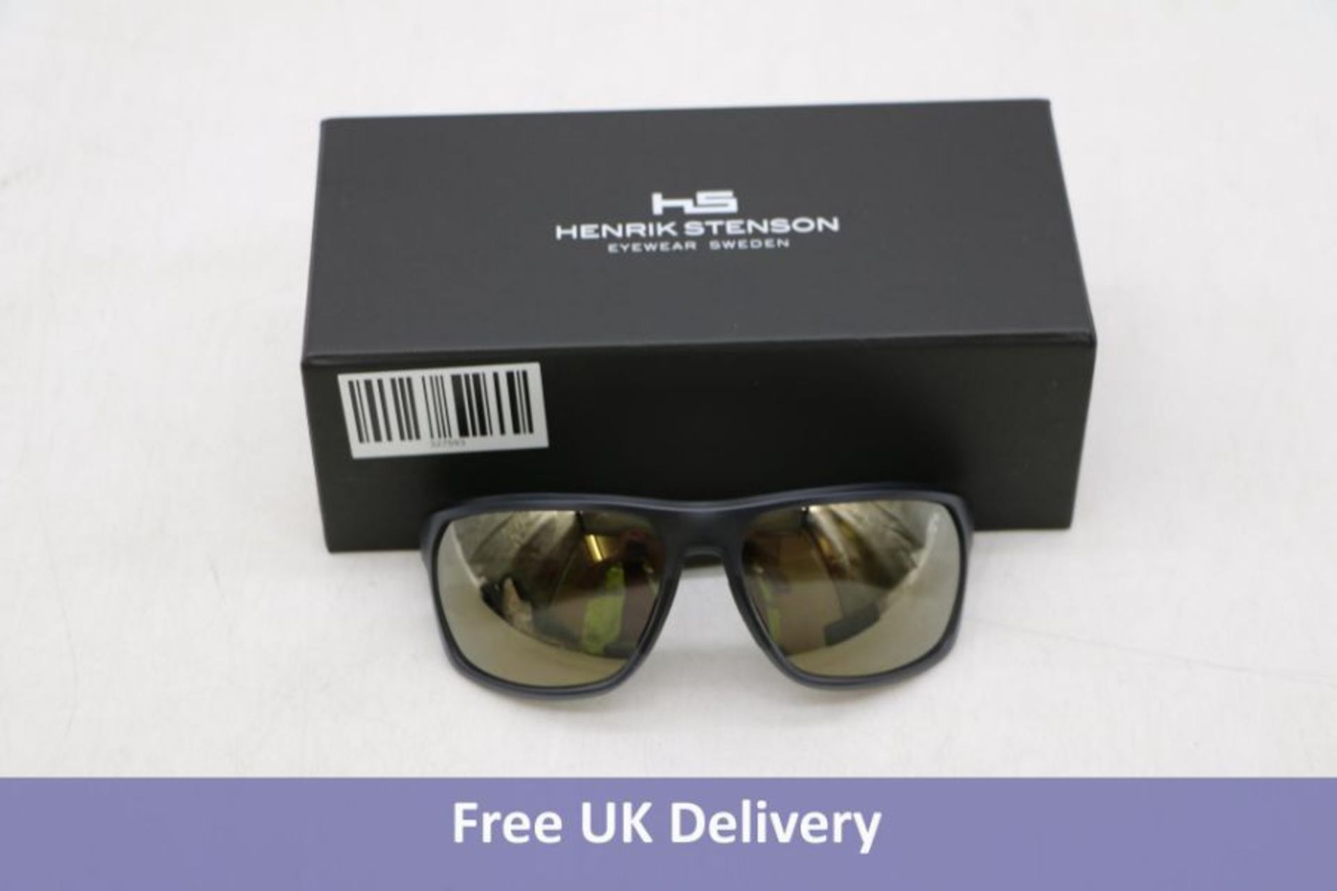 Henrik Stenson Eyewear Sweden Torque 3.0 Sunglasses, Milky Grey Transparent Matt, Smoke With Flash B
