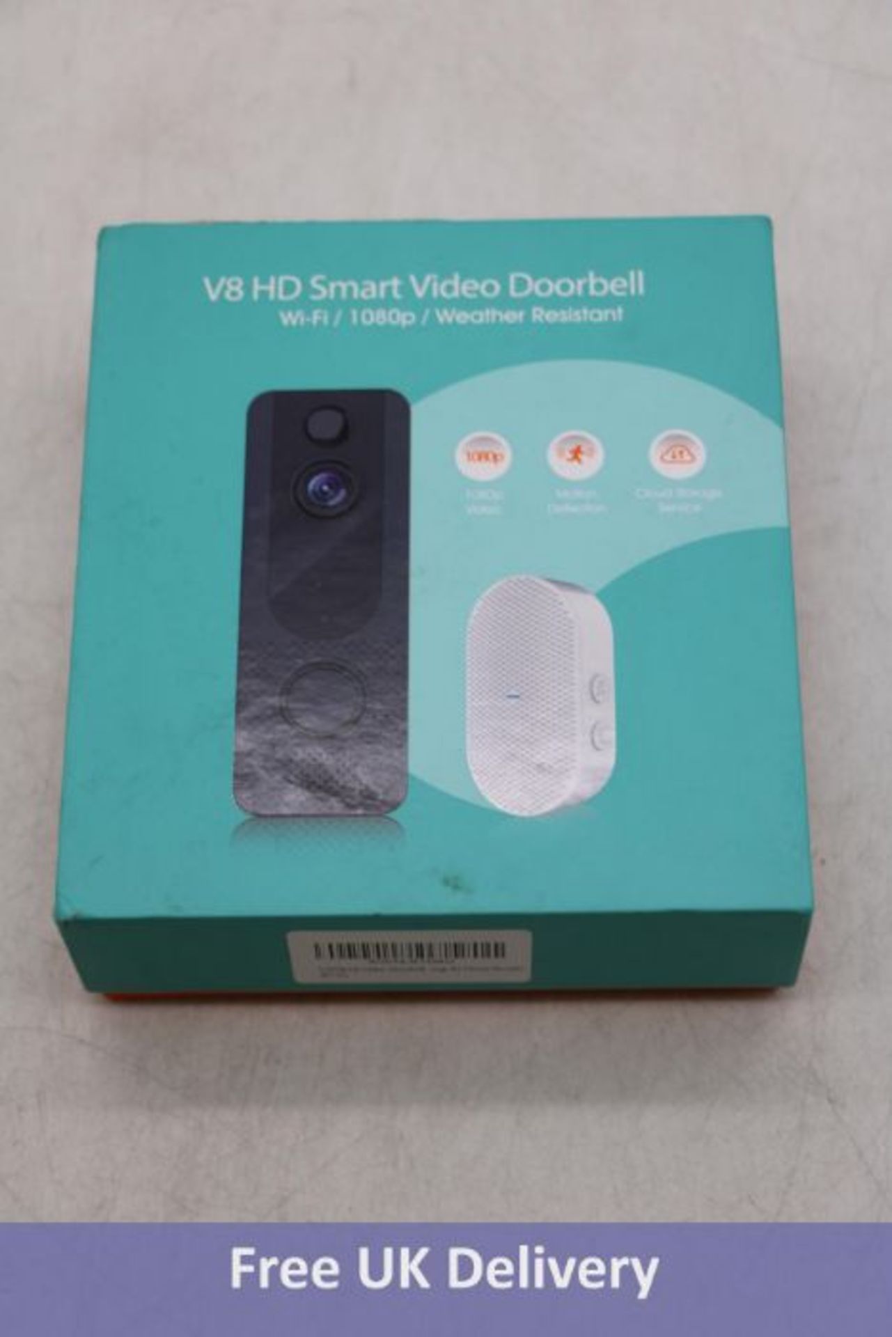 Vanbar V8 HD Smart Video Doorbell, 1080p, Motion Detection, Cloud Storage Service