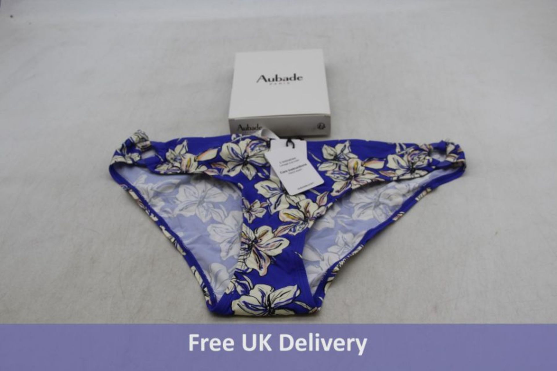 Aubade Paris Parfums D'Ete Brazilian Bikini Brief, Floral Blue, UK M