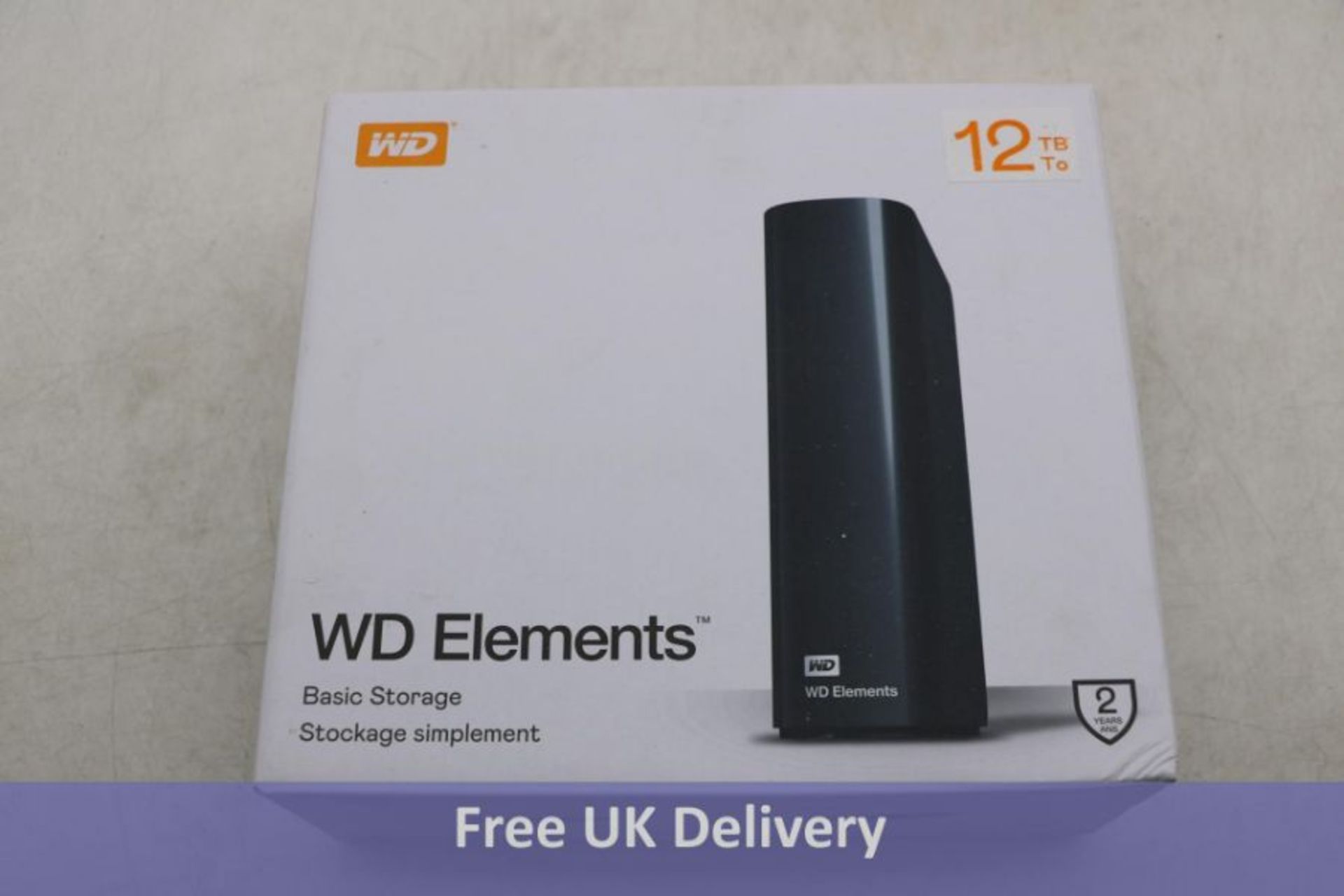 WD Elements Basic Storage 12 TB Hard Disk, Black