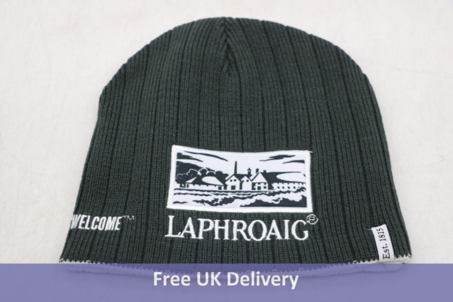 Nine Laphroaig Reversible Beanie Hat, Charcoal and White, One Size