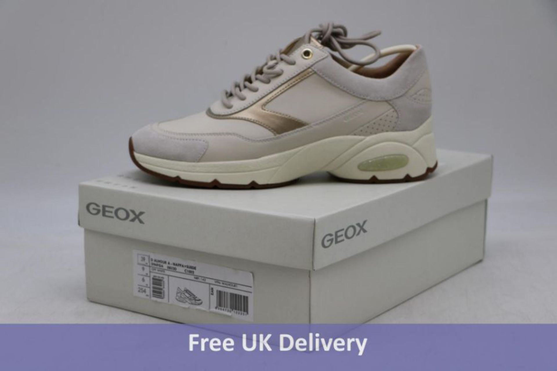 Geox Women's Alhour Trainers, Off White, UK 6