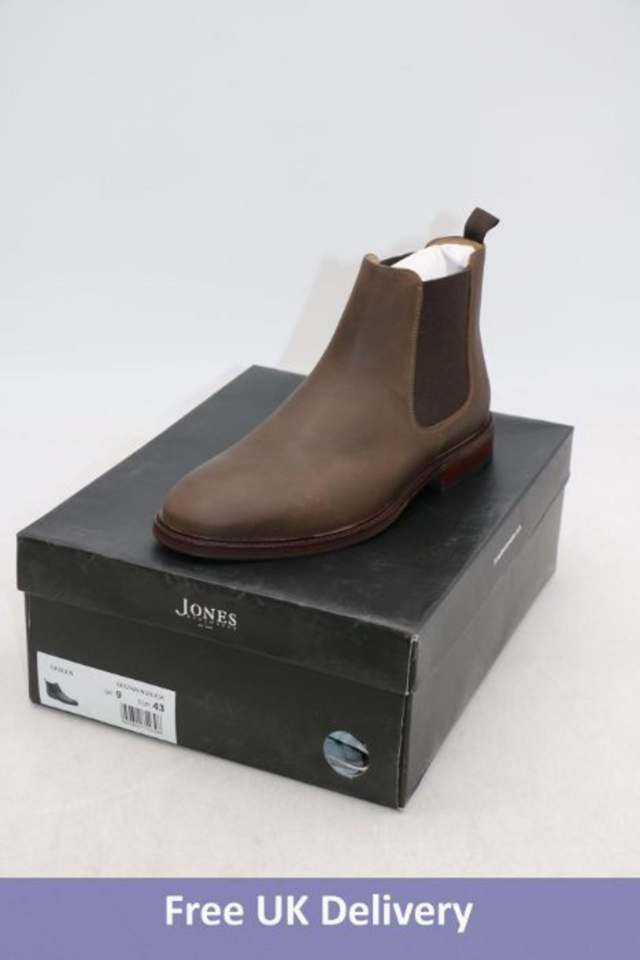 Jones Bootmakers Debden Leather Chelsea boots, Brown Nubuck, UK 10