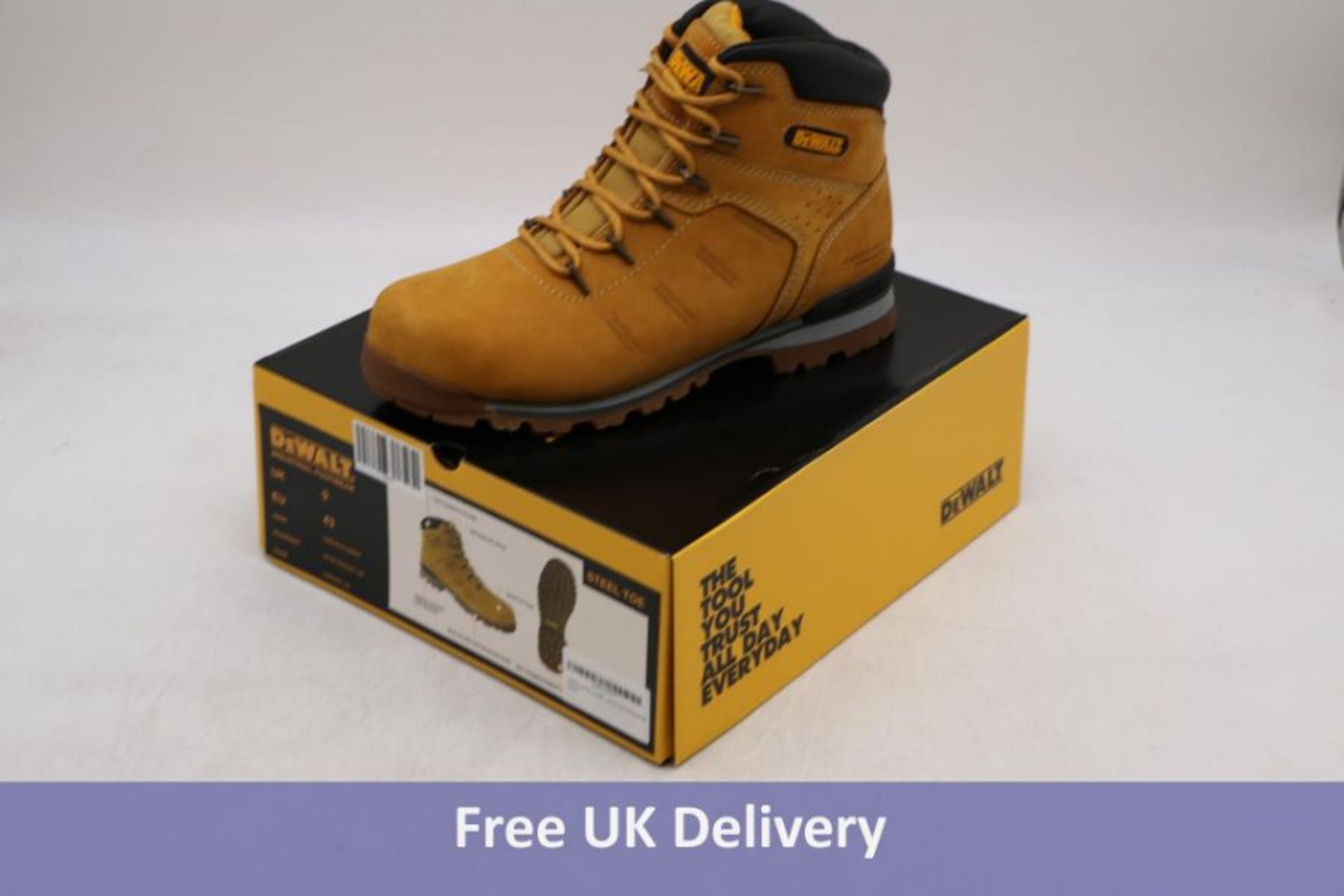 Two DeWalt Steel Toe Cap Carlisle Honey Boots, Wheat, UK 9