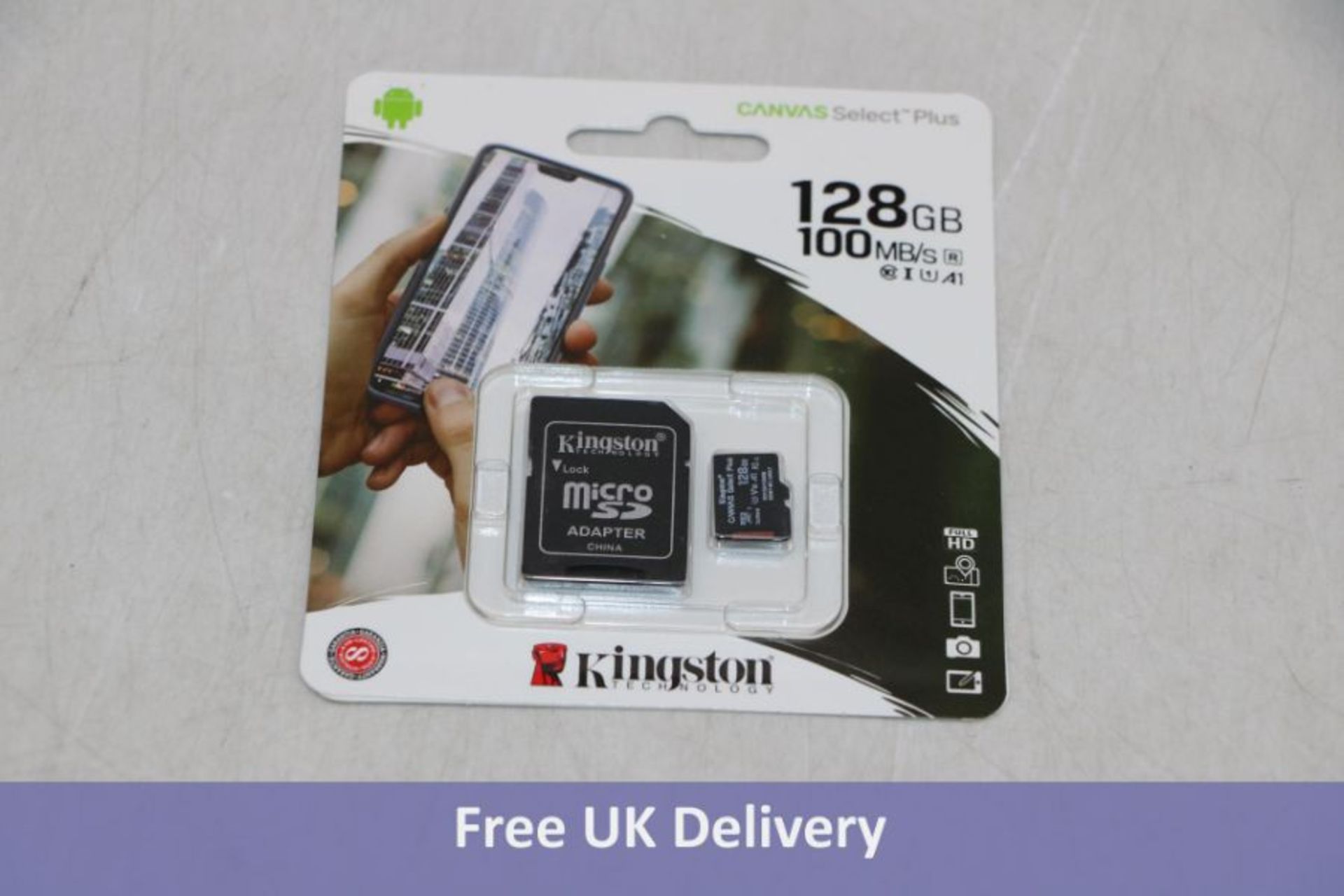 Ten Kingston Canvas Select Plus Micro SD 100MBS Class 10 128GB