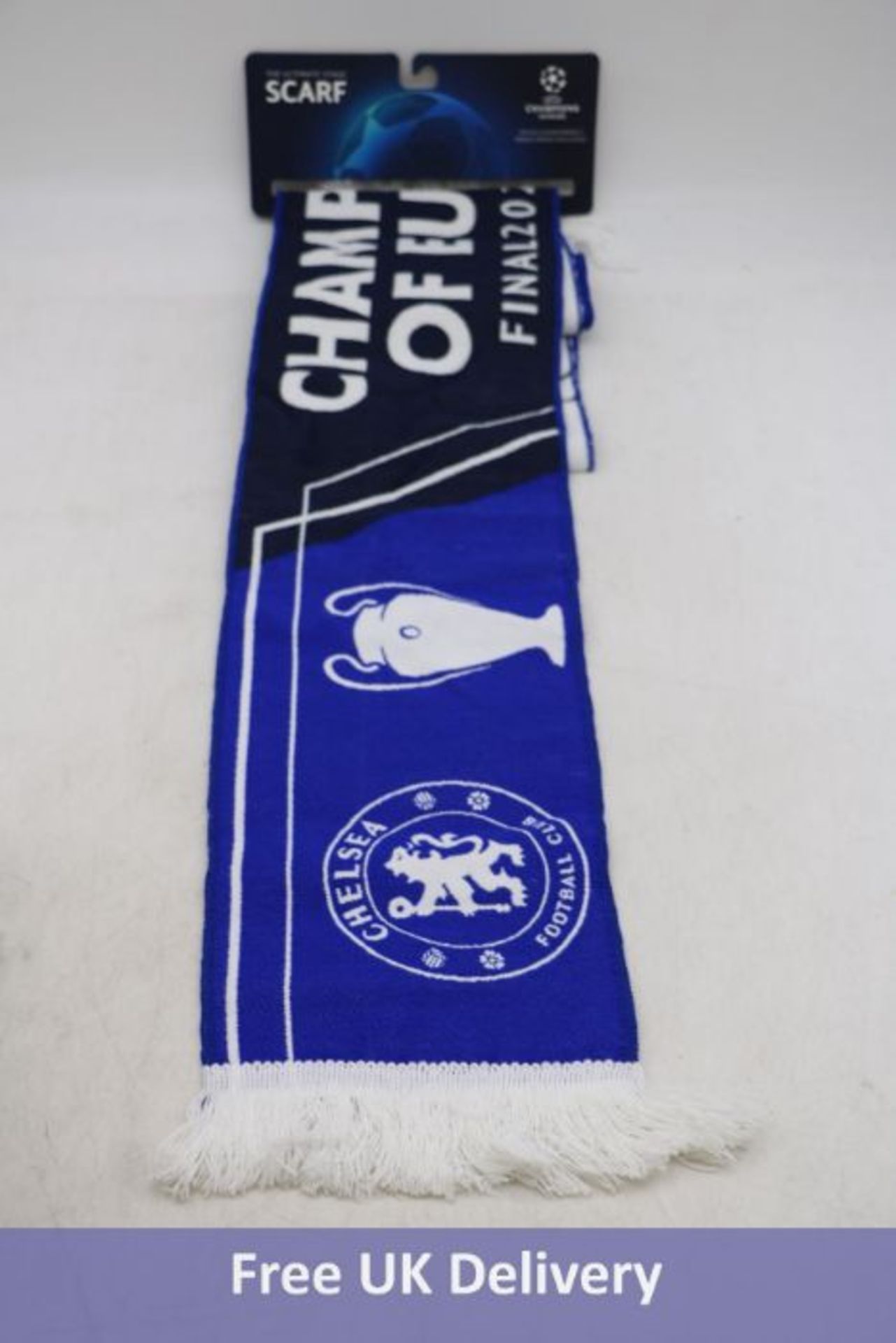 Ten Chelsea Champions League Final 2021 Official Licensed Scarves, Blue, One Size
