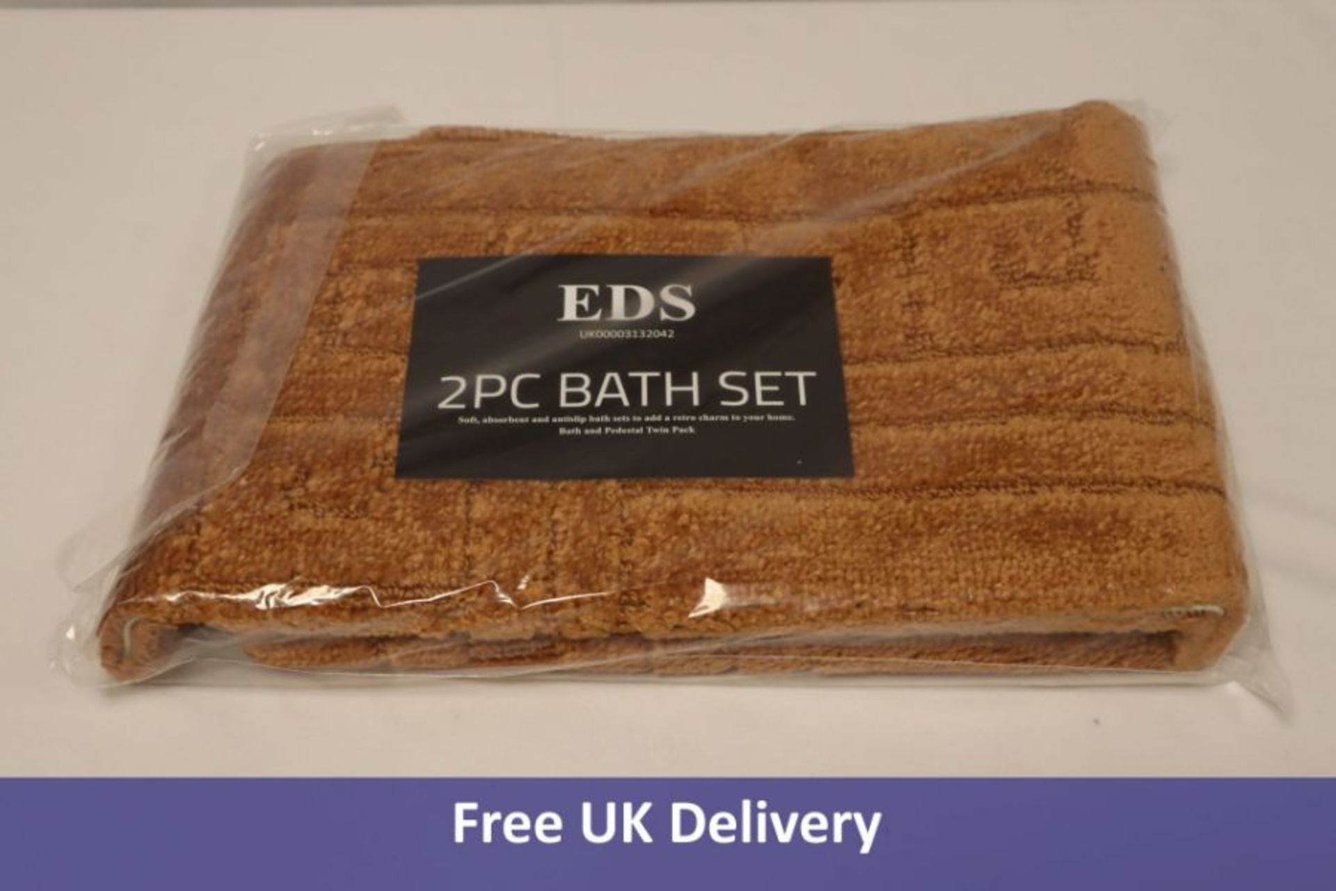 Sixteen EDS 2 Piece New Greek Style Non Slip Bath Mat Sets, Trecotta