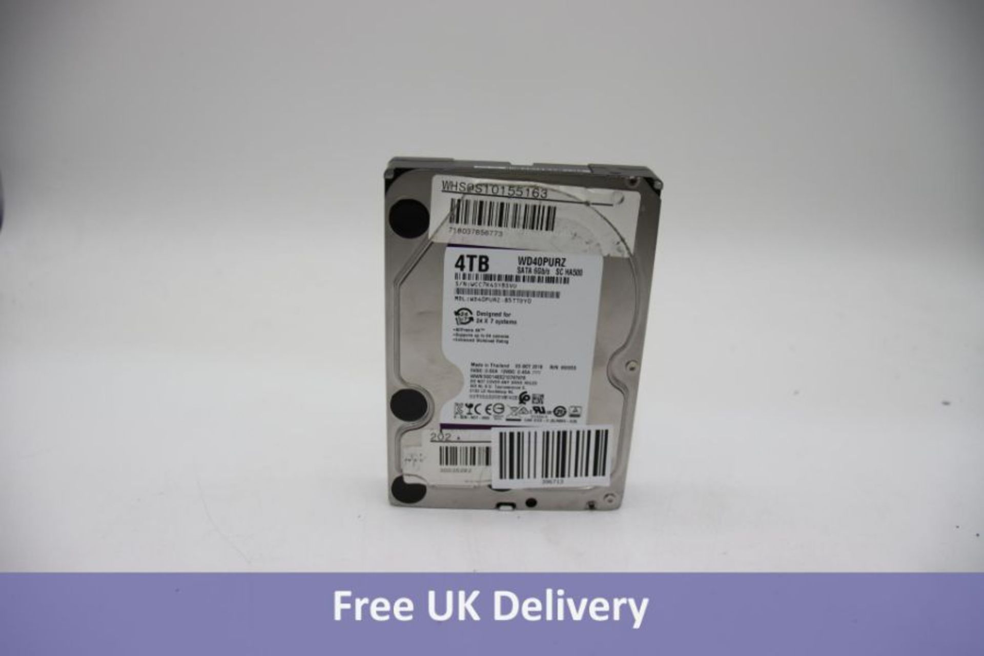 Western Digital 2TB Hard Drive WD20PURZ, S/N WCC4M5ETU6EE