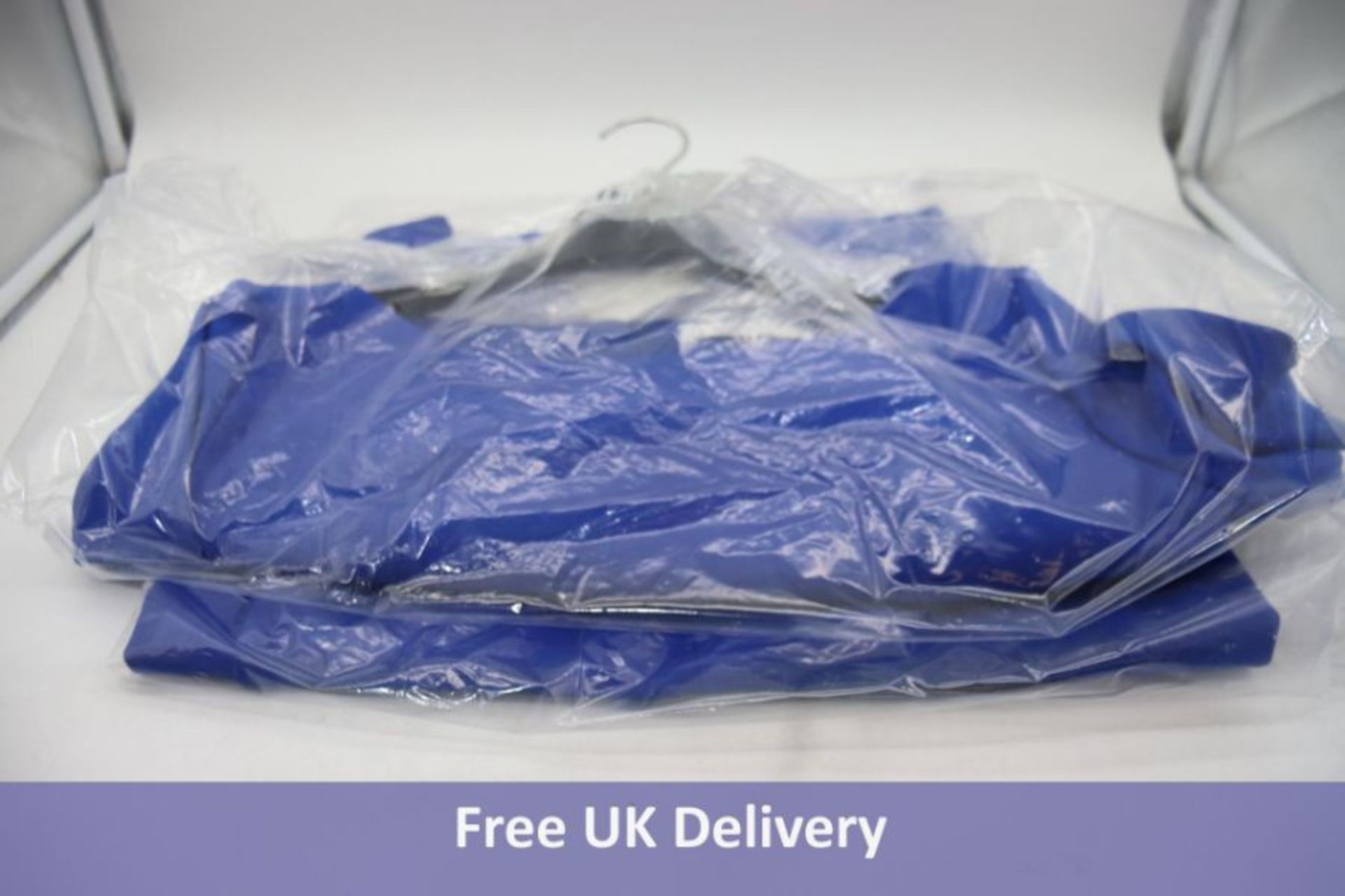 Hugo Boss Sheath Dress in Asymmetrical Wrap Look, Royal Blue, Size 14