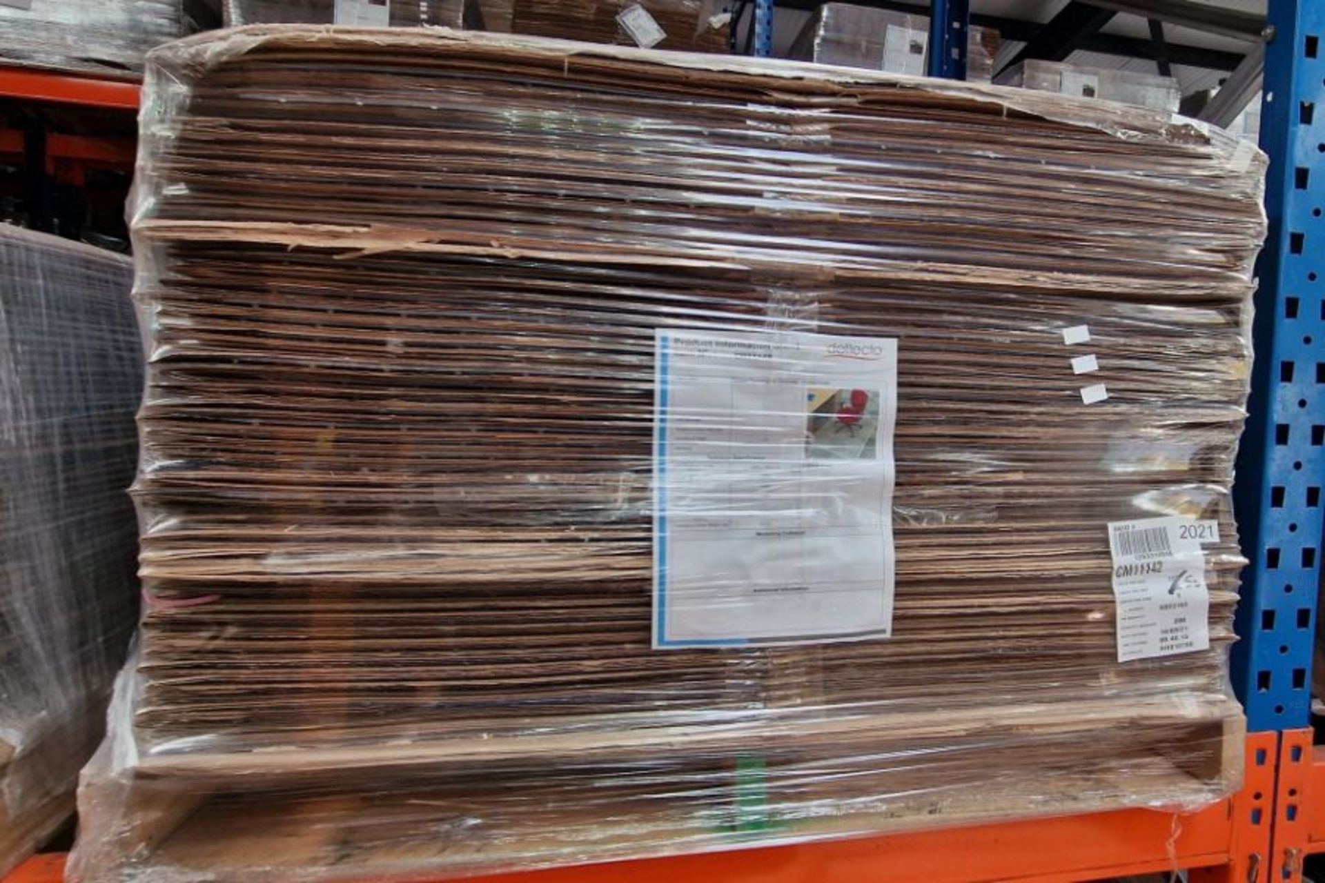 A pallet containing as new rectangular carpet chair mats (CM11142)