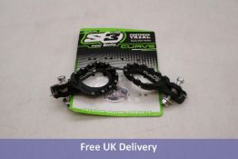 One Pair S3 Curve Black Aluminum Foot Pegs/Pedals