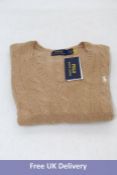 Polo Ralph Lauren V Neck Sweater, Camel, Size XL