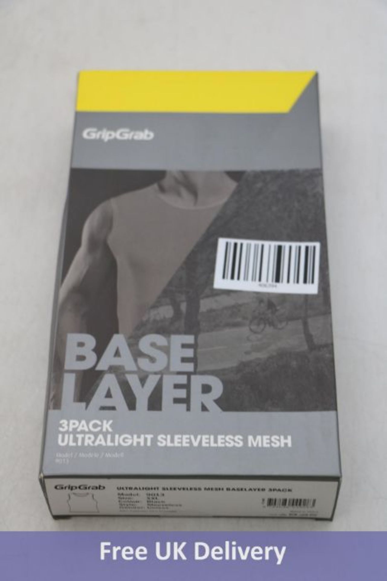 GripGrab Men's Ultralight Sleeveless Mesh Baselayer, Packs of 3, Black, Size XXL