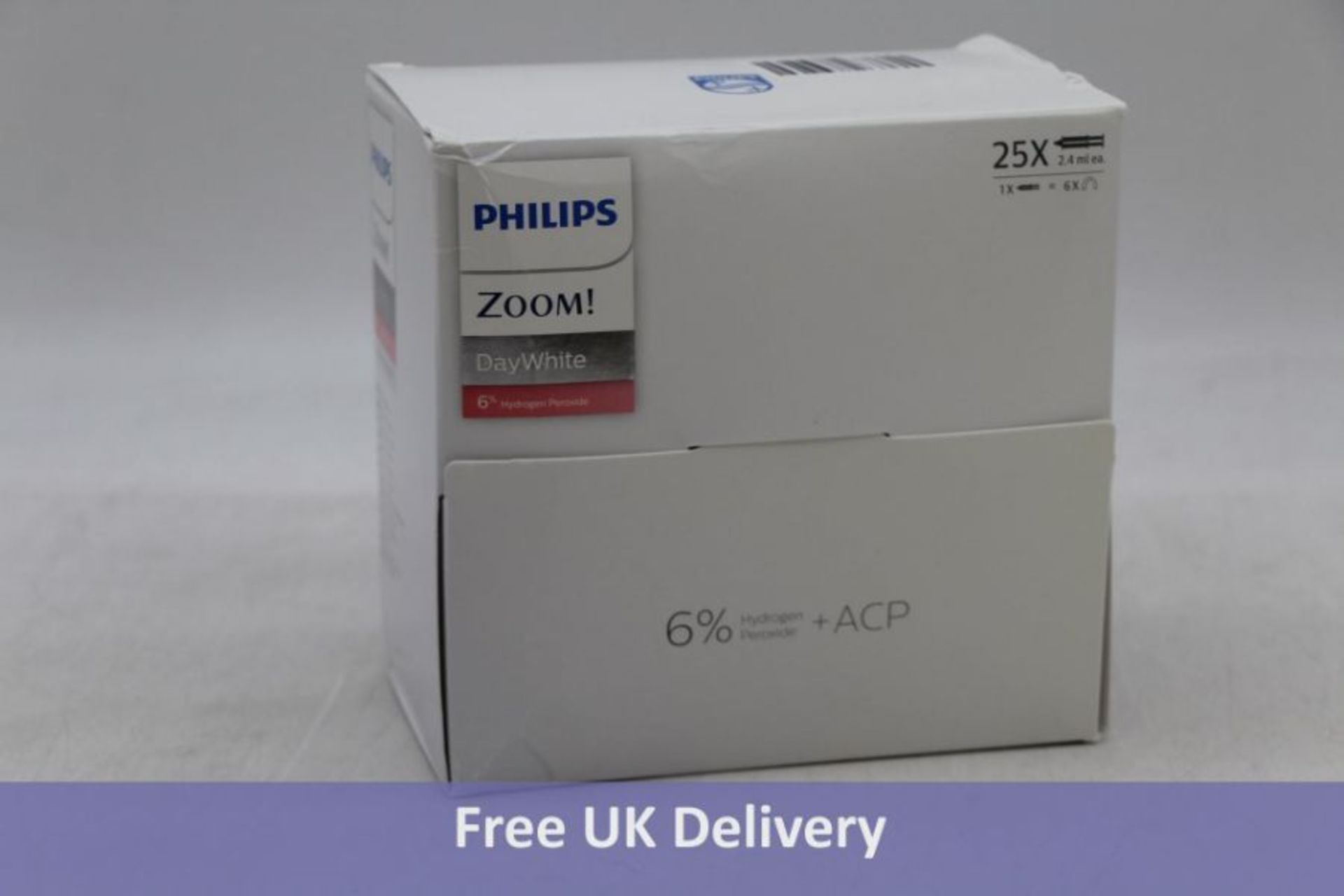 Philips Zoom DayWhite 6% Take-home Whitening, 25x 2.4ml. Box damaged, Expiry 08/2023
