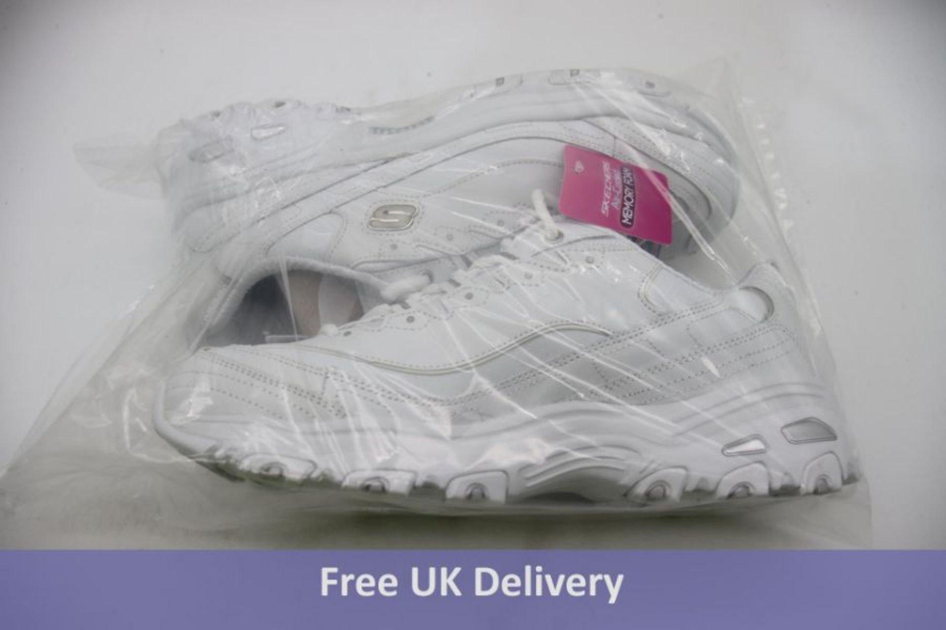 Skechers Women's D'Lites Fresh Start Fashion Trainers, White, UK 8