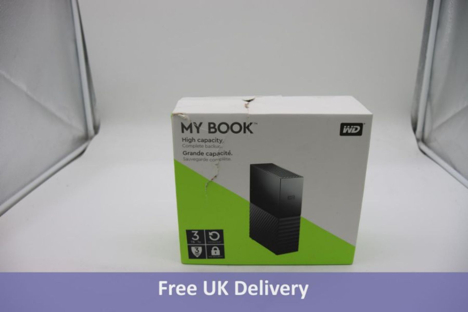 Western Digital My Book 3TB 3.5" Desktop Storage Hard Drive USB 3.0. Box damaged