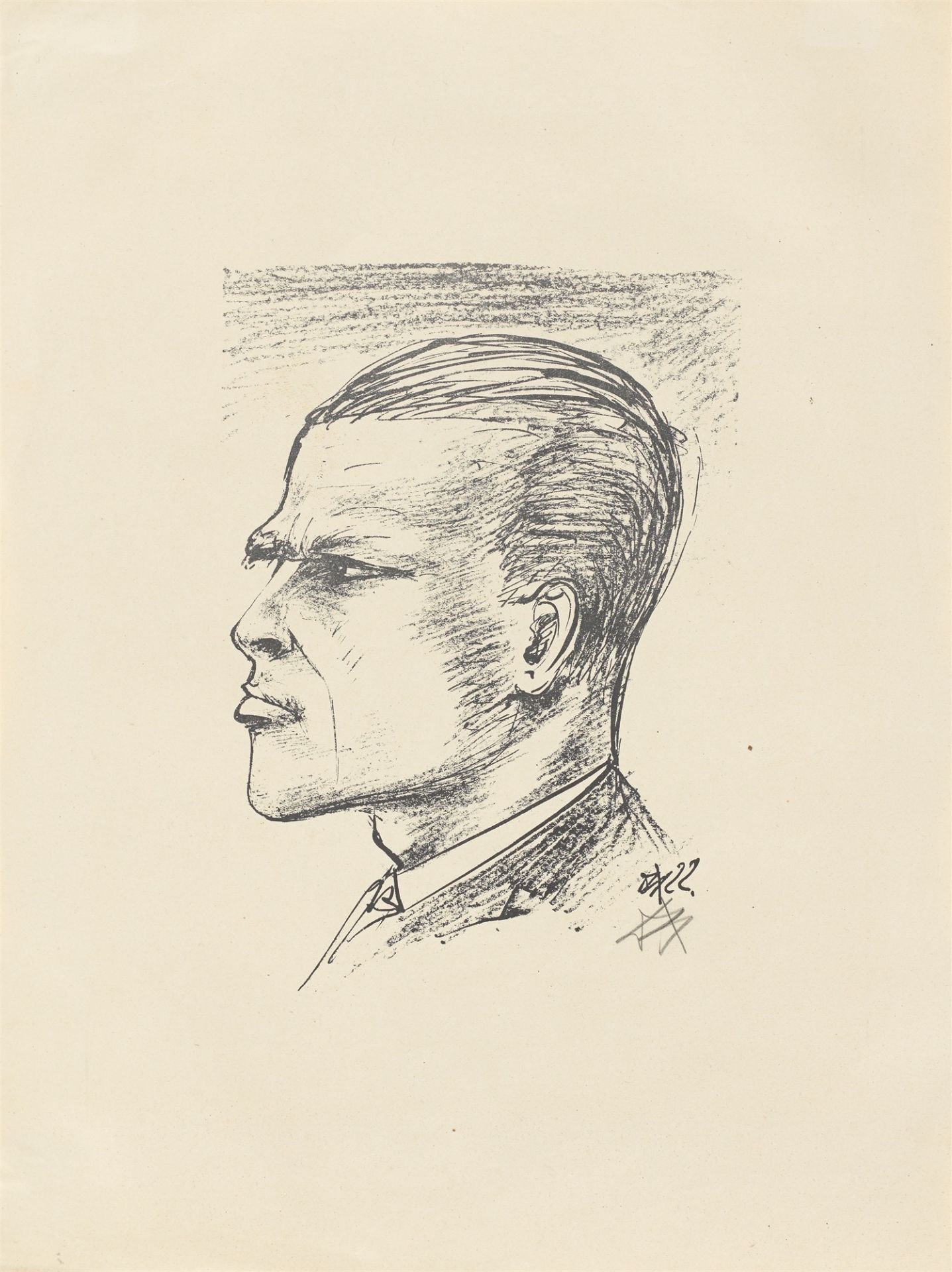 Otto Dix. „Selbstporträt im Profil“. 1922