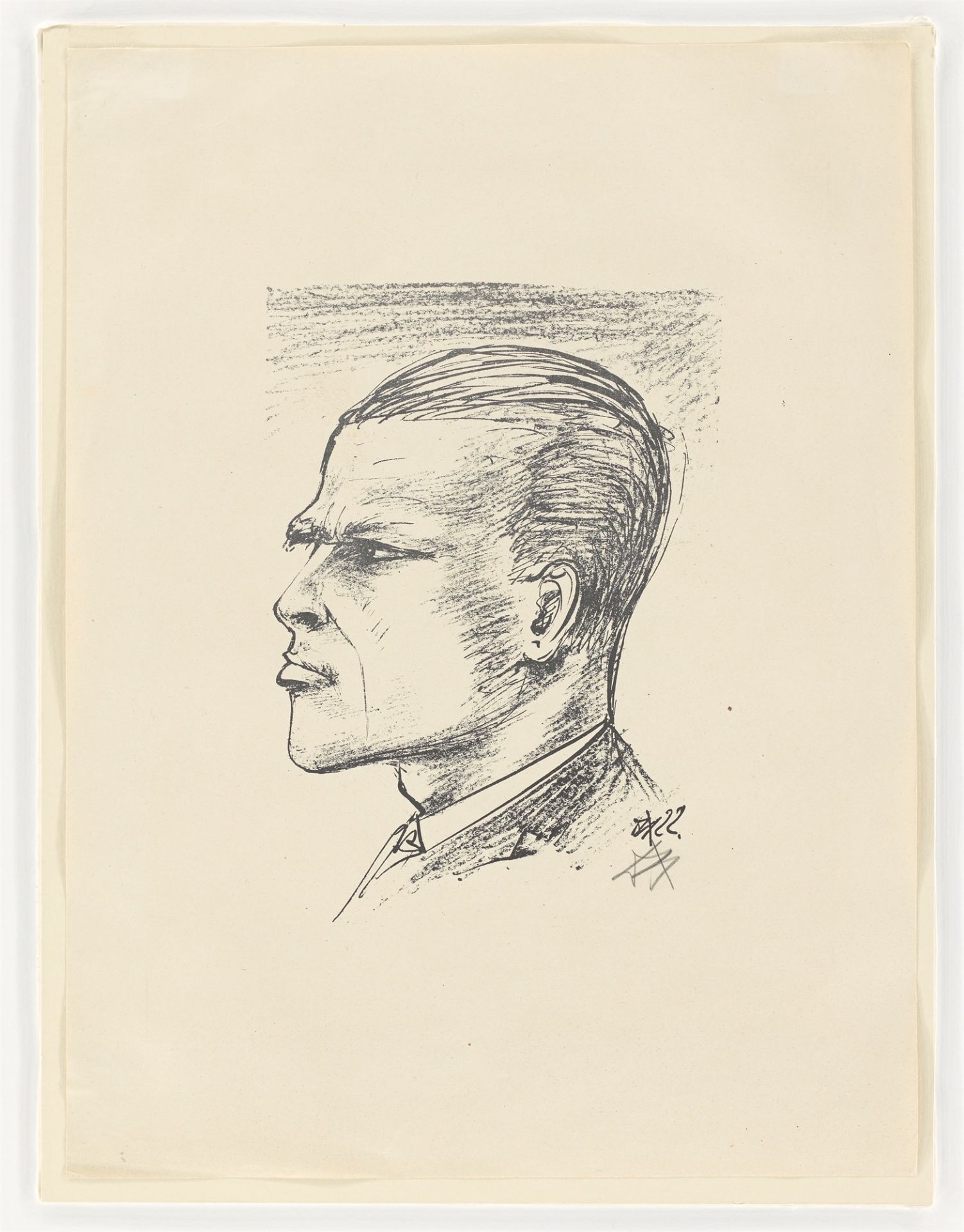 Otto Dix. „Selbstporträt im Profil“. 1922 - Bild 2 aus 3