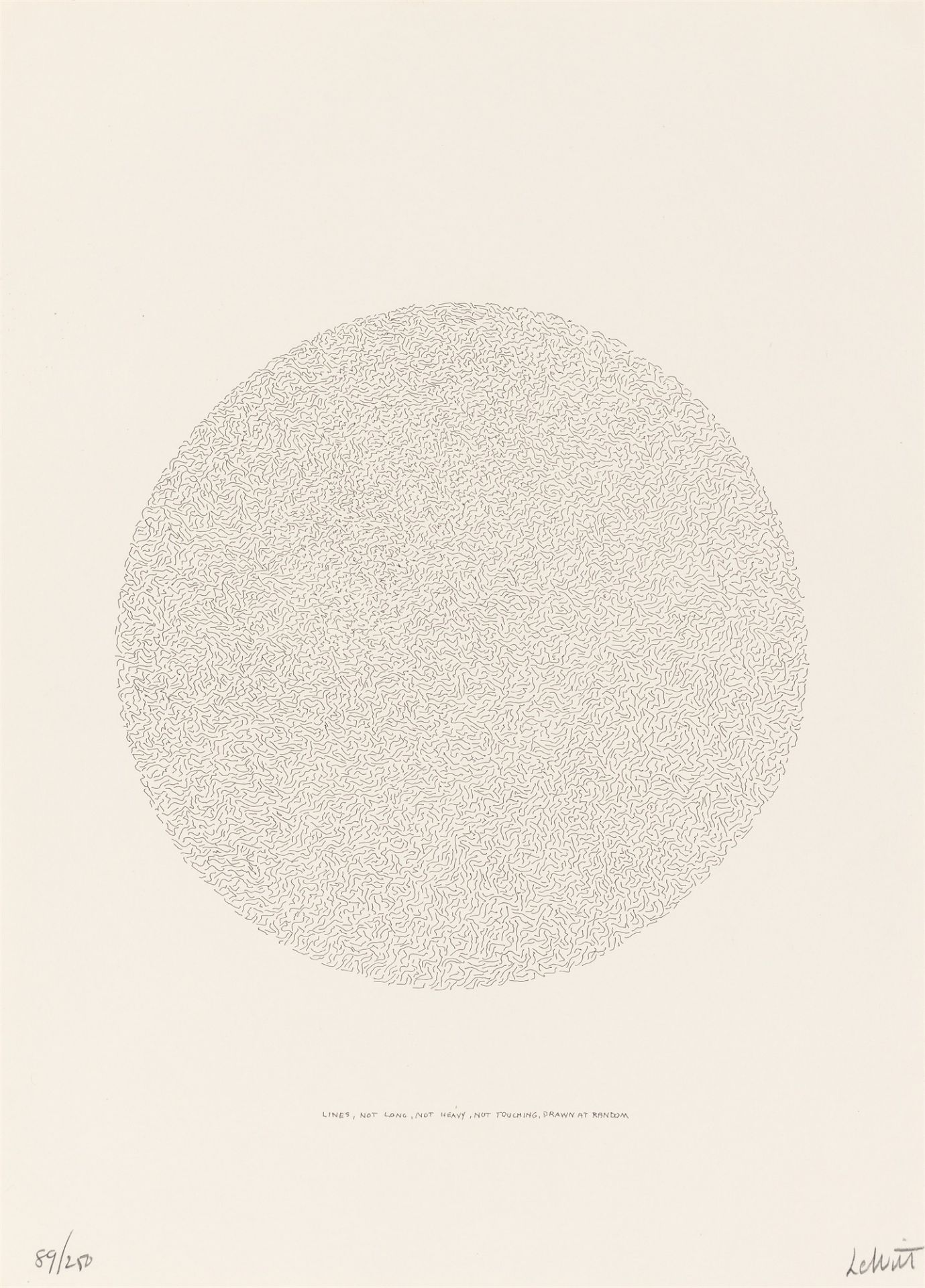 Sol LeWitt. „Lines, Not Long, Not Heavy, Not Touching, Drawn at Random (circle)“. 1970