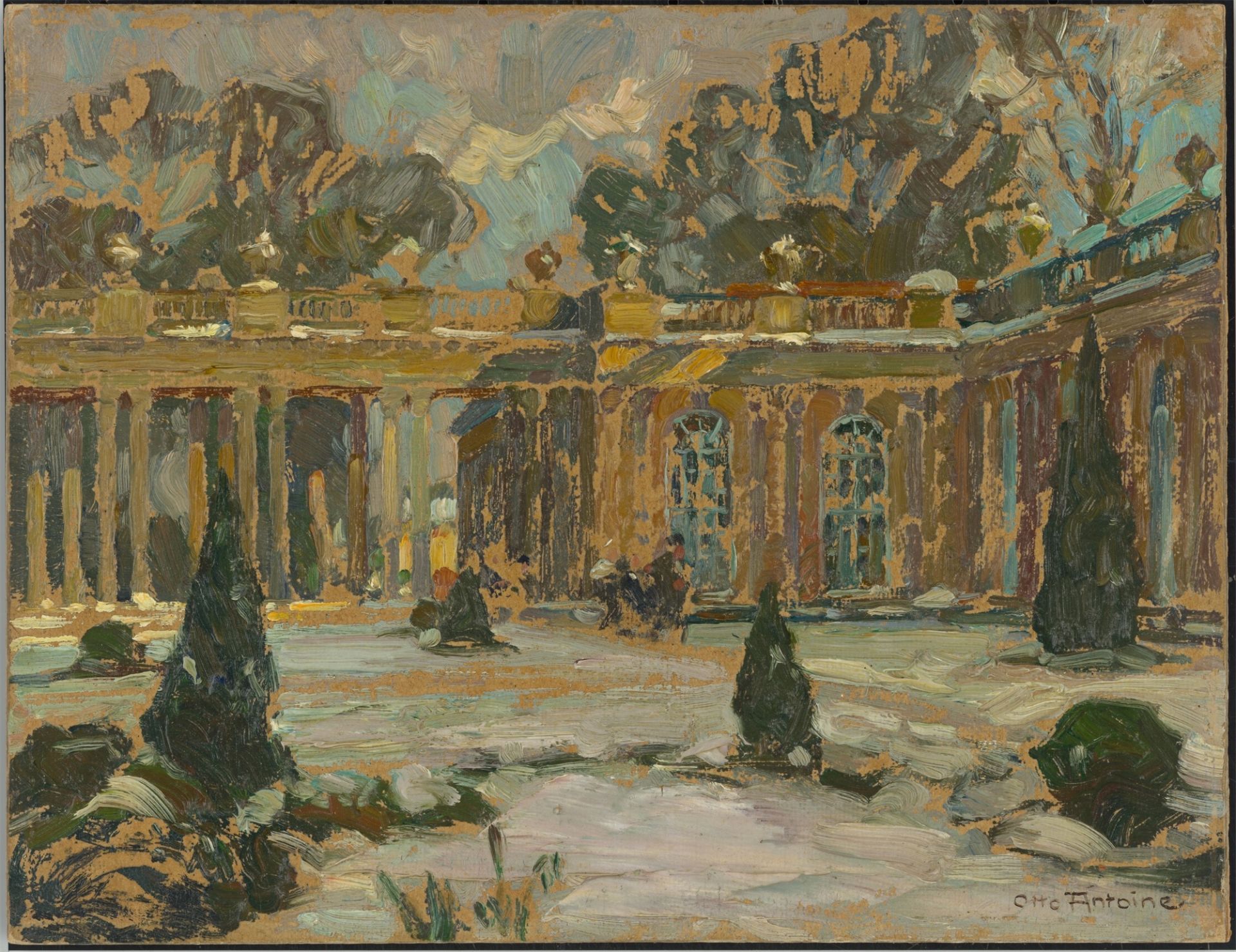 Otto Antoine. Hof von Sanssouci im Schnee. - Bild 2 aus 3