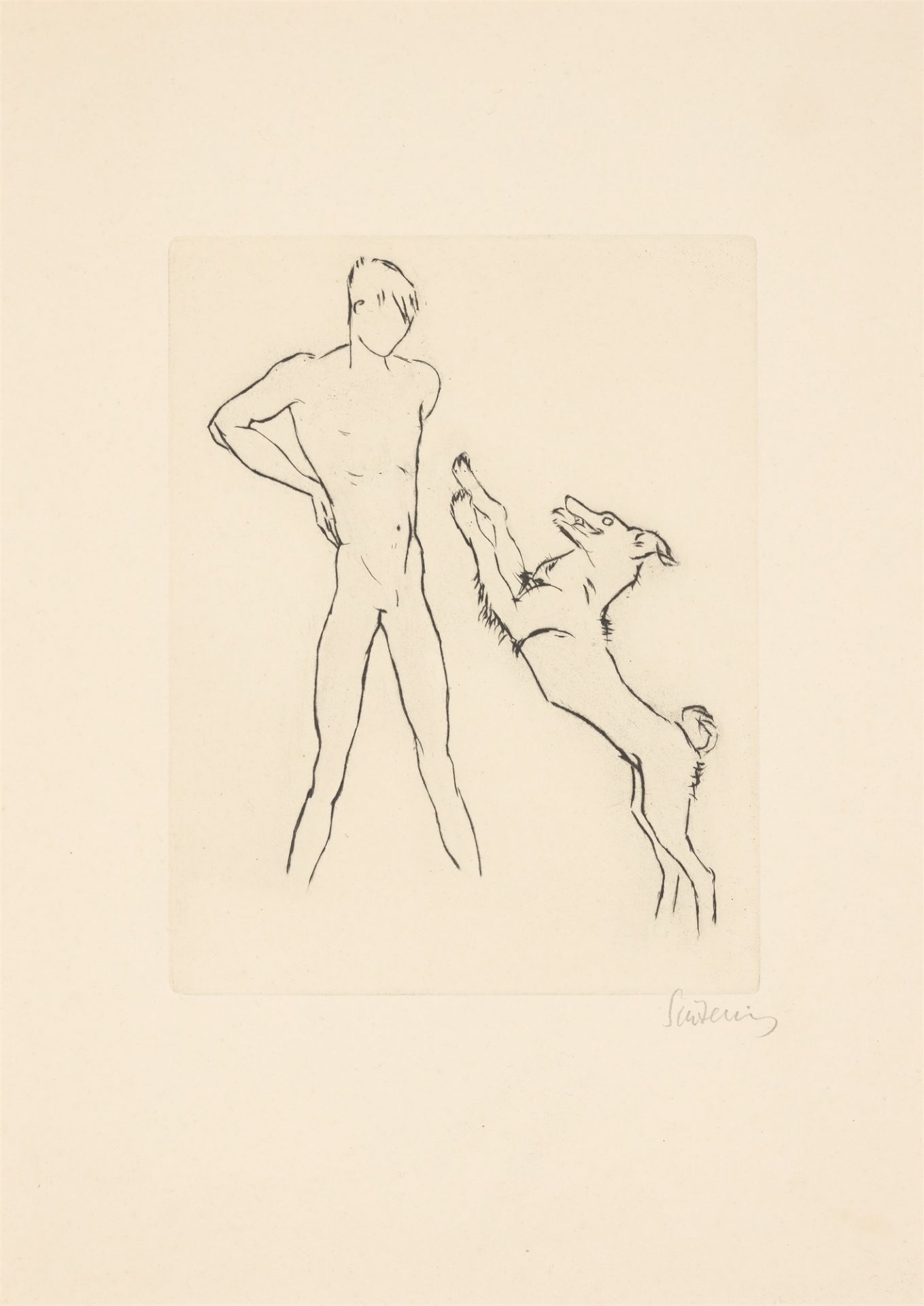 Renée Sintenis. Jüngling mit Hund / Jüngling / Drei Jünglinge.