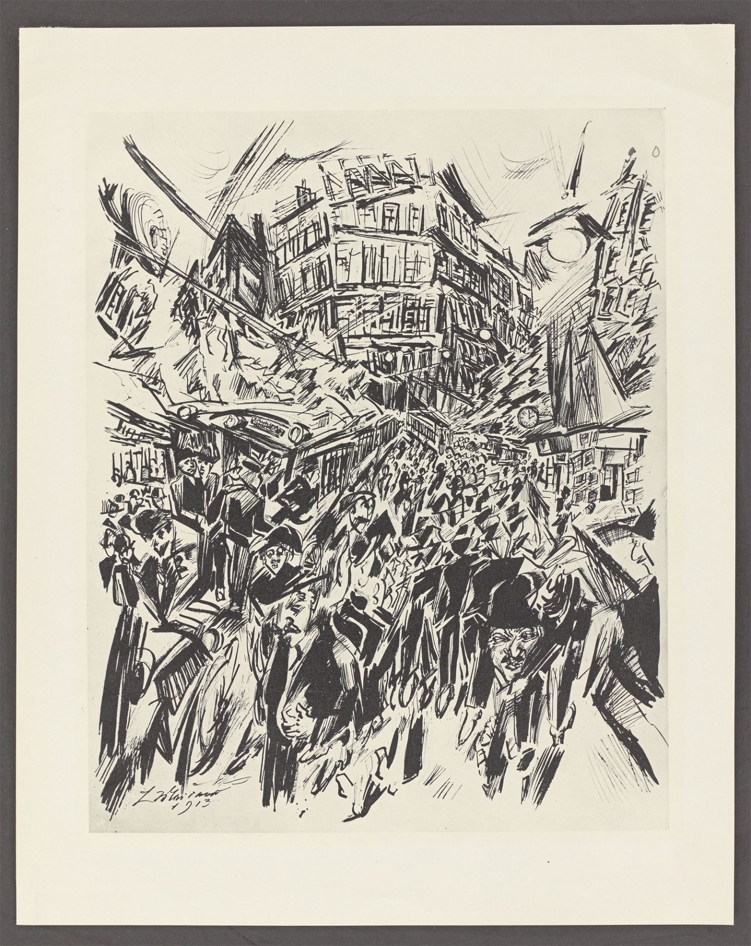 Ludwig Meidner. „Straßen und Cafés“. 1913/18 - Bild 5 aus 9