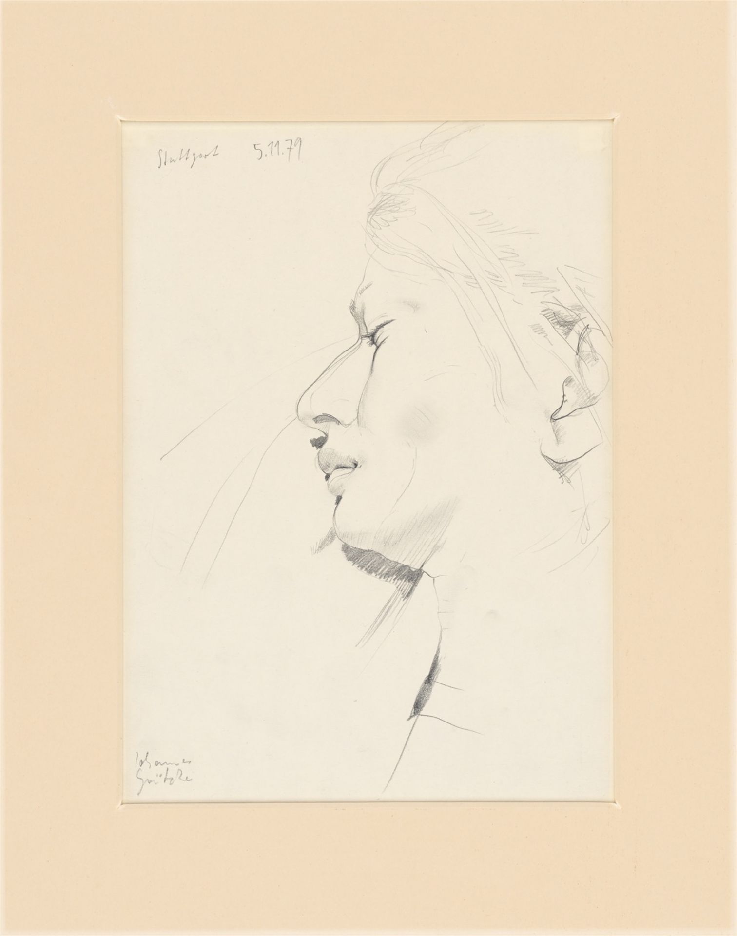 Johannes Grützke. Porträt einer Schlafenden im Profil nach links. 1979 - Bild 2 aus 4