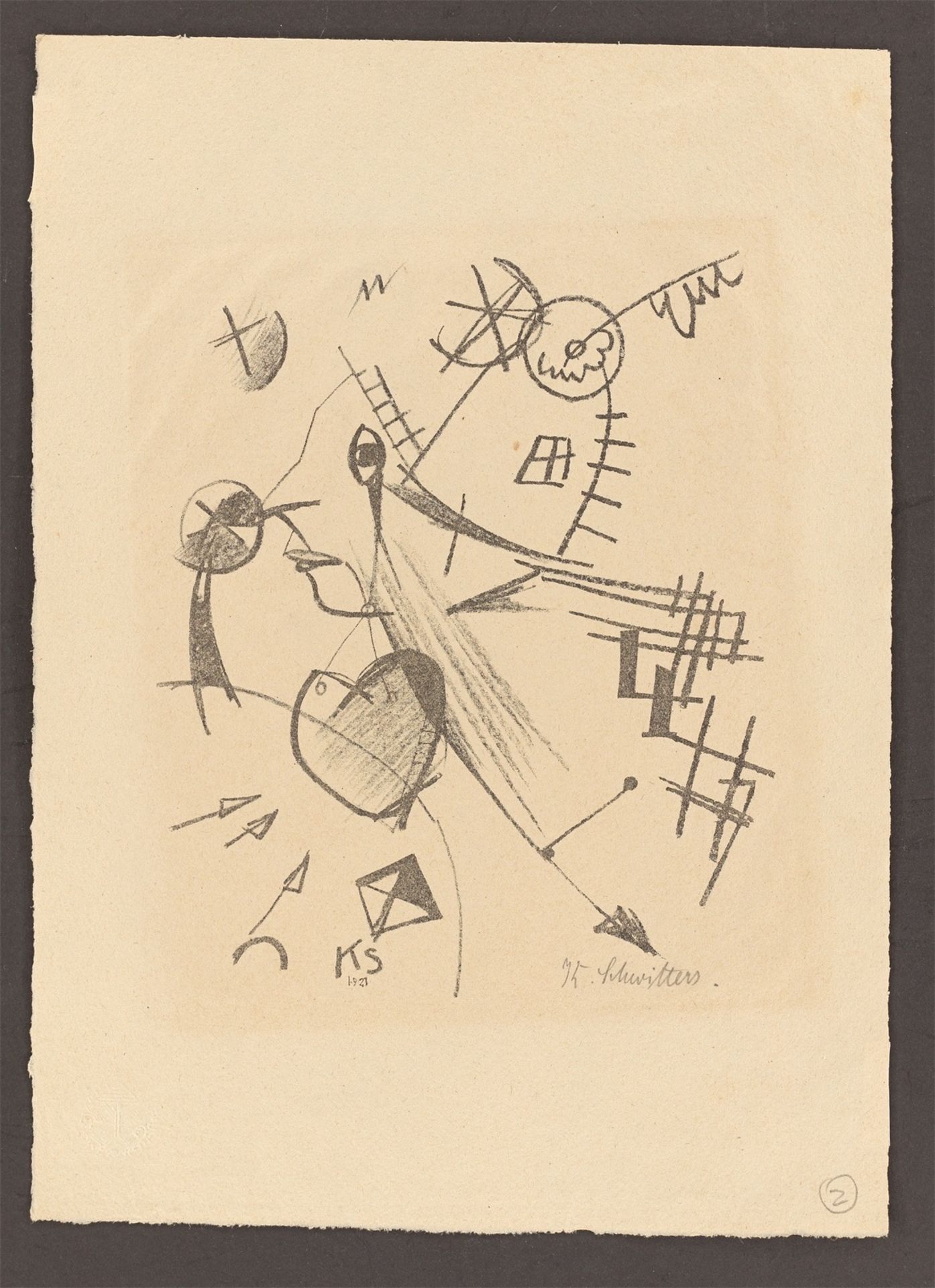 Kurt Schwitters. „Komposition mit Kopf im Linksprofil“. 1921 - Bild 2 aus 3