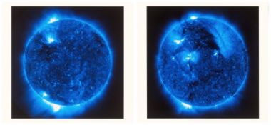 Katharina Sieverding. „Die Sonne um Mitternacht schauen SDO/NASA (Blue), 2019“. 2019/21