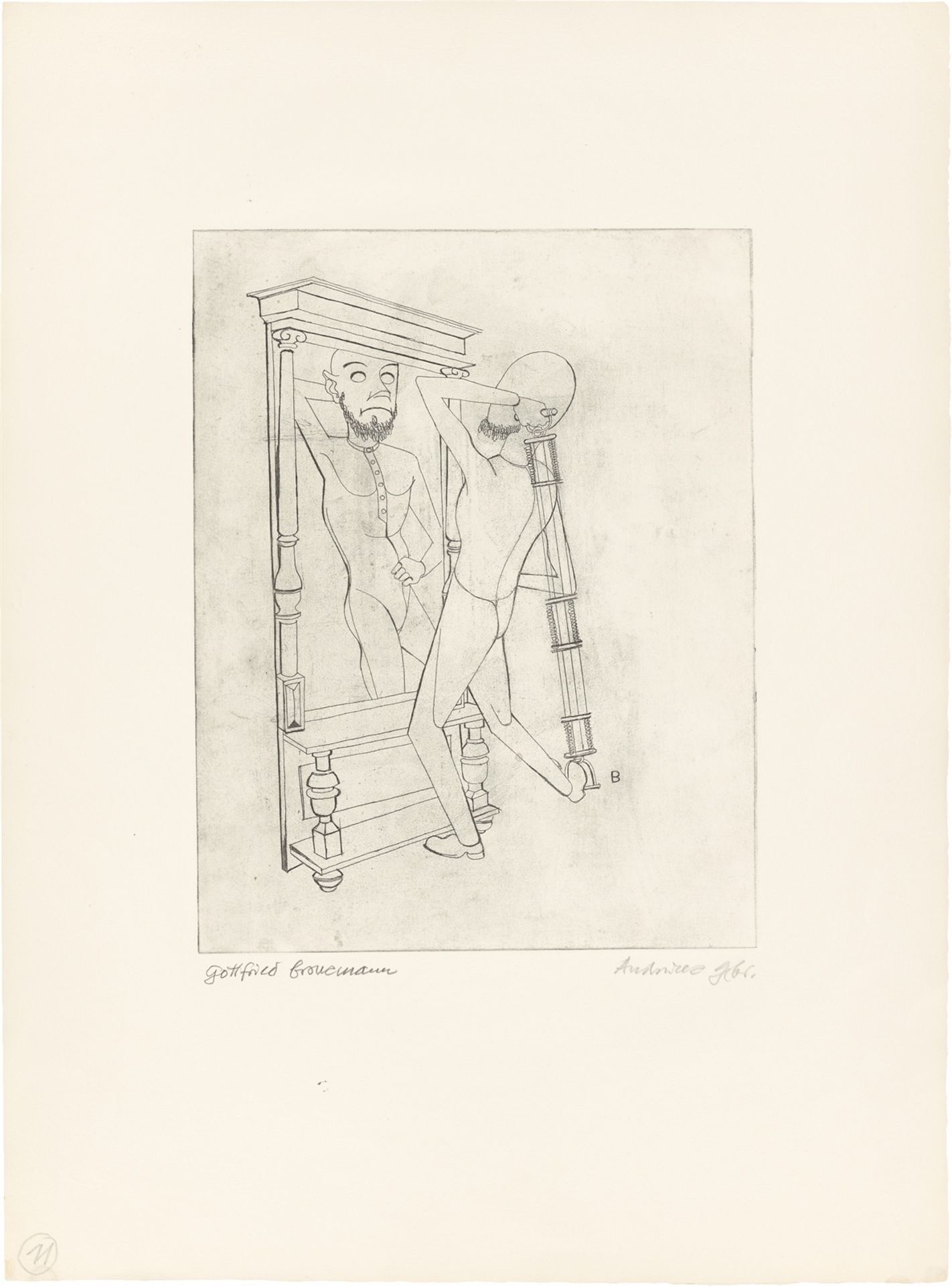 Gottfried Brockmann. „Bilderbogen der Zeit: Intellektuelle“. 1927/63 - Bild 6 aus 7