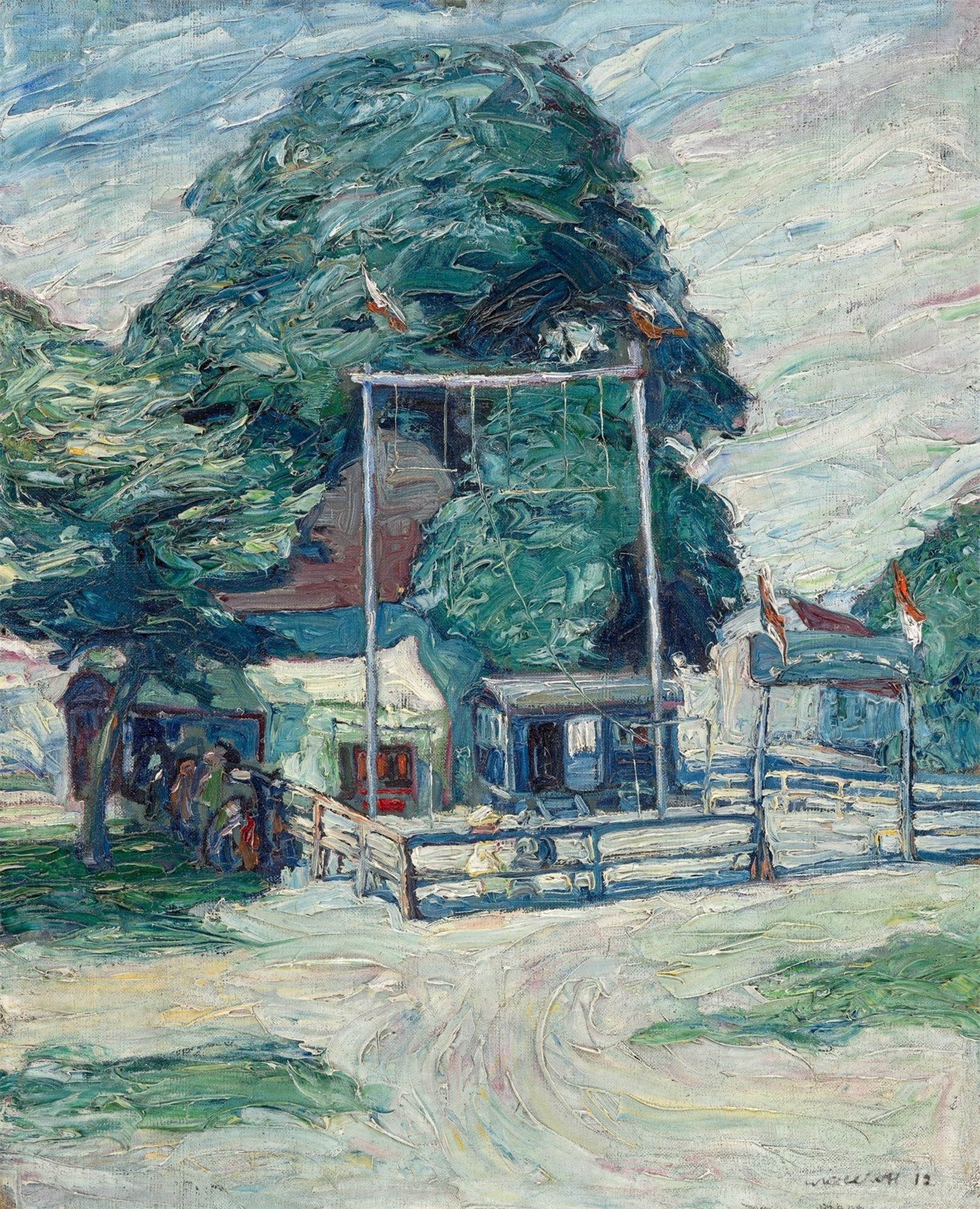 Wilhelm Kohlhoff. Dorfanger in Heiligensee. 1912