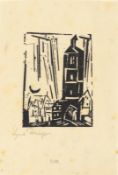 Lyonel Feininger. „Gebäude mit Mondsichel“. 1920