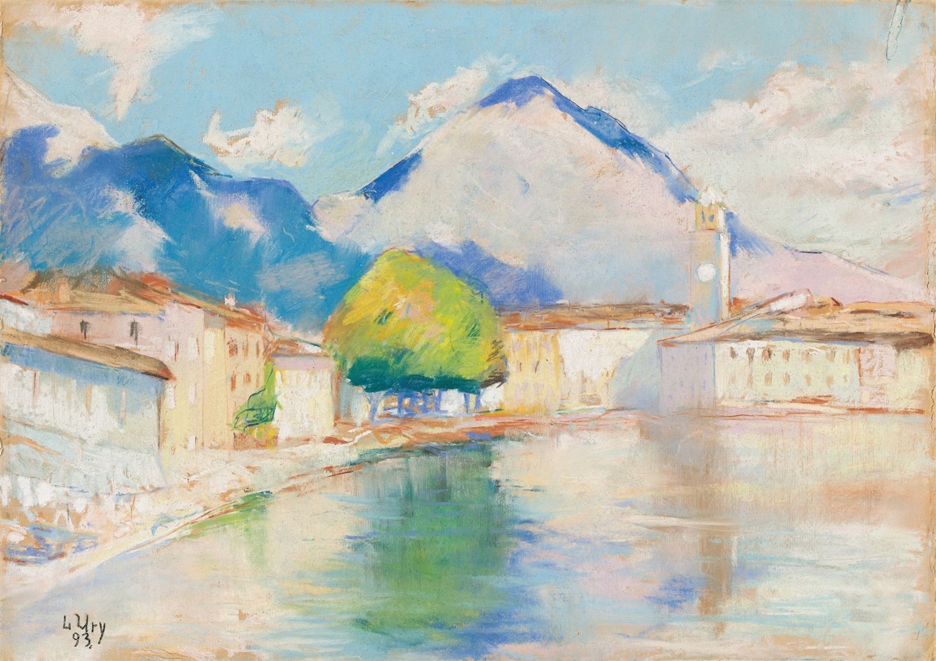 Lesser Ury. „Lago Maggiore (Dorf im Tessin)“. 1893