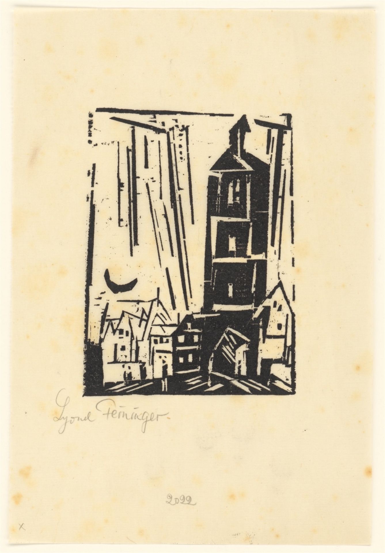 Lyonel Feininger. „Gebäude mit Mondsichel“. 1920 - Bild 2 aus 3