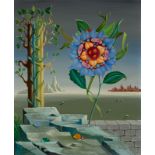 Georges Spiro. Blume in surrealer Landschaft.