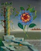 Georges Spiro. Blume in surrealer Landschaft.