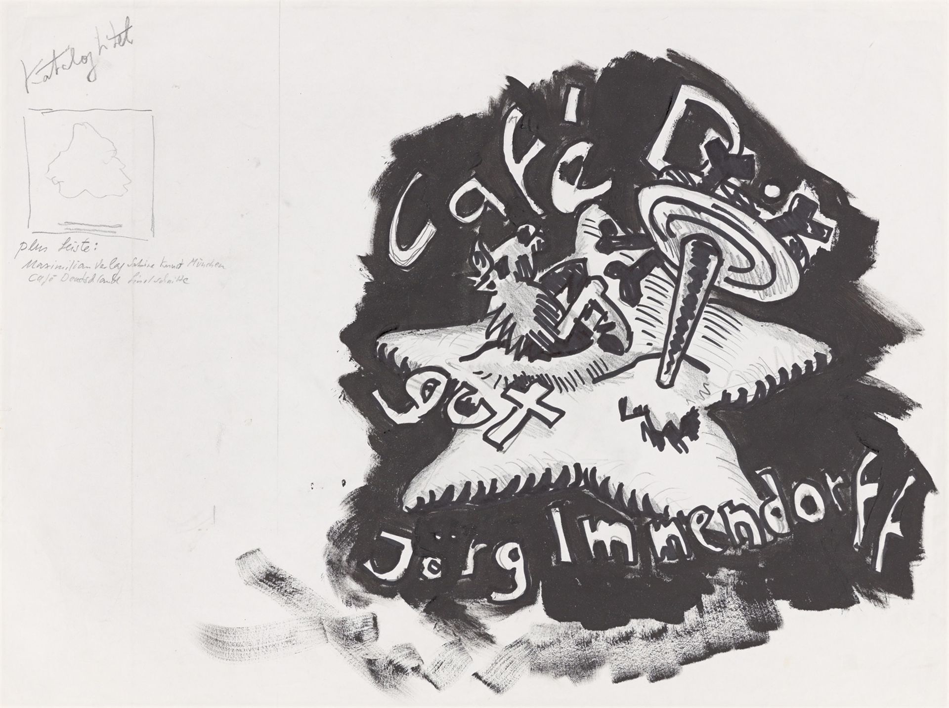 Jörg Immendorff. Entwurf zu: „Café D. gut“. 1982