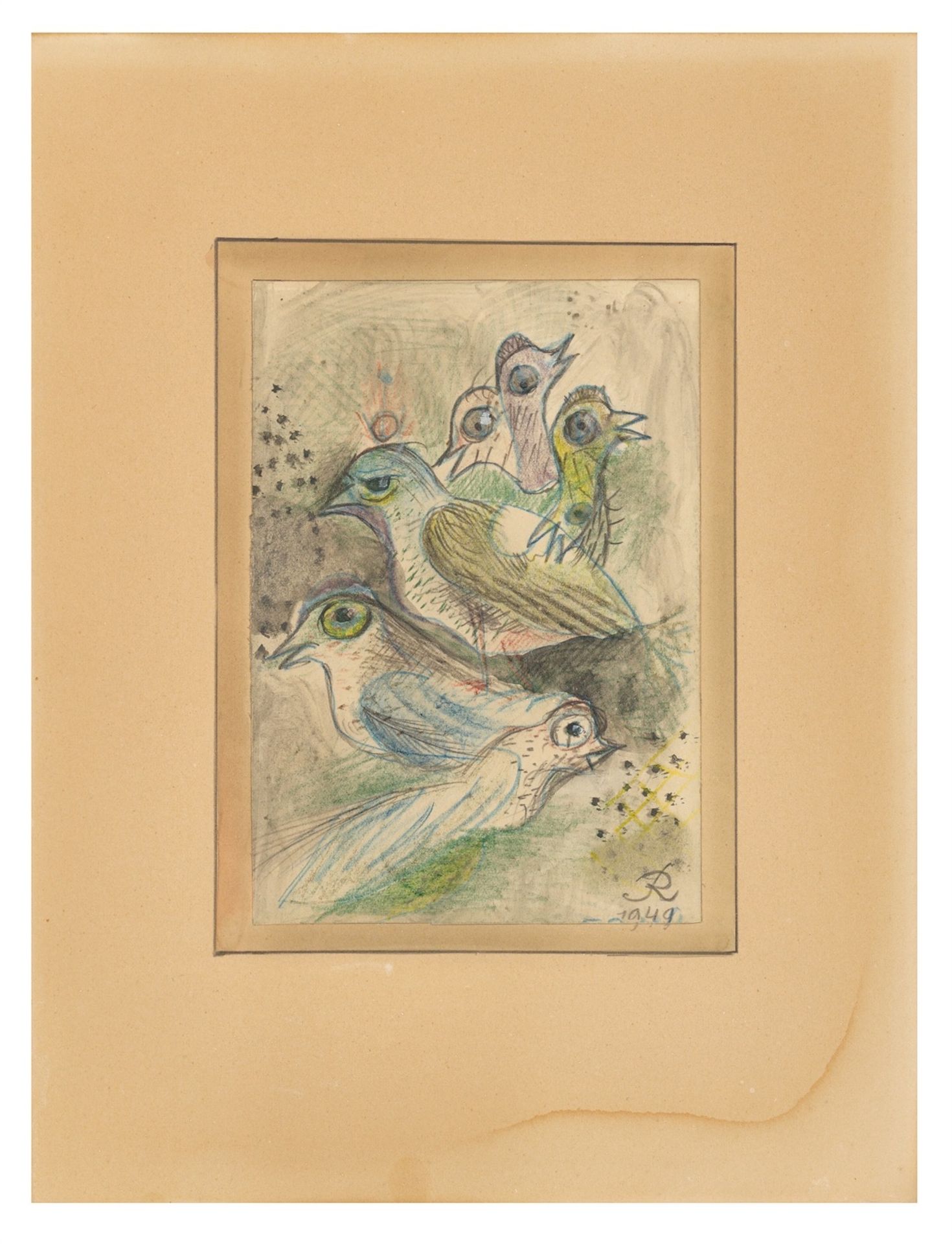 Hans Reichel. „Entstehung eines gelben Vogels“. 1949 - Bild 2 aus 3