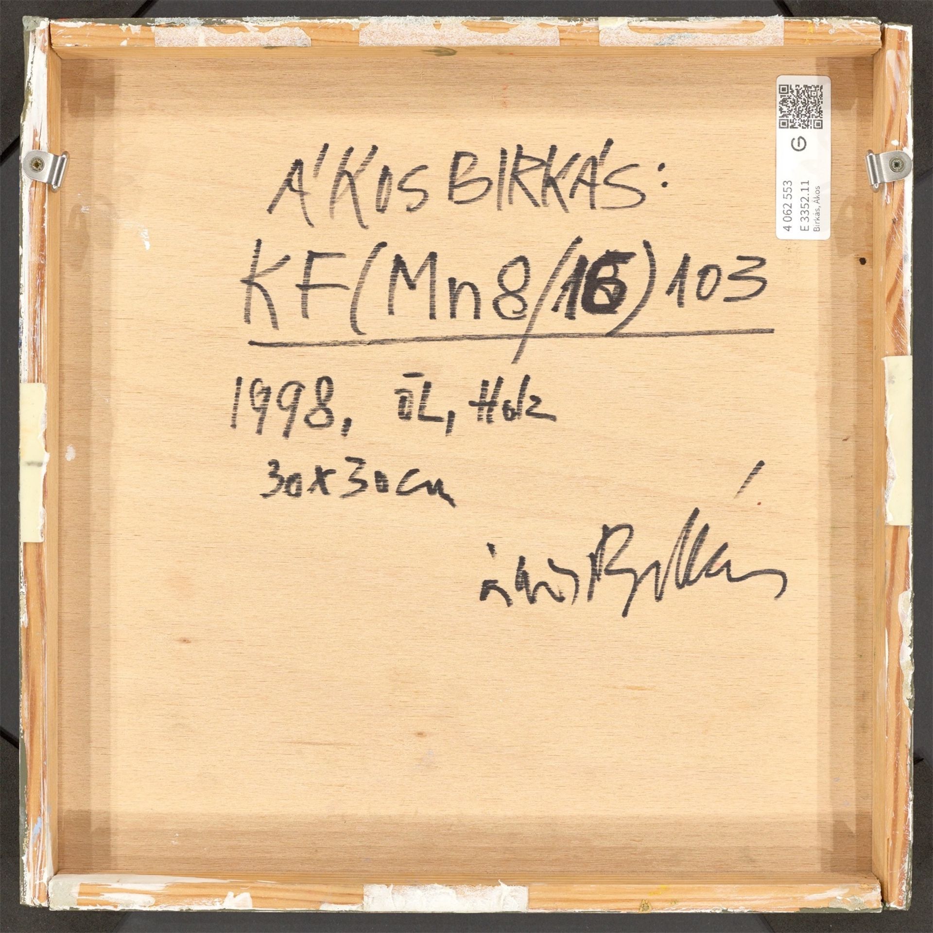 Ákos Birkás. „KF(Mn8/16)103“ / „KF(Mn8/19)106“. 1998 (2 Gemälde) - Bild 5 aus 7