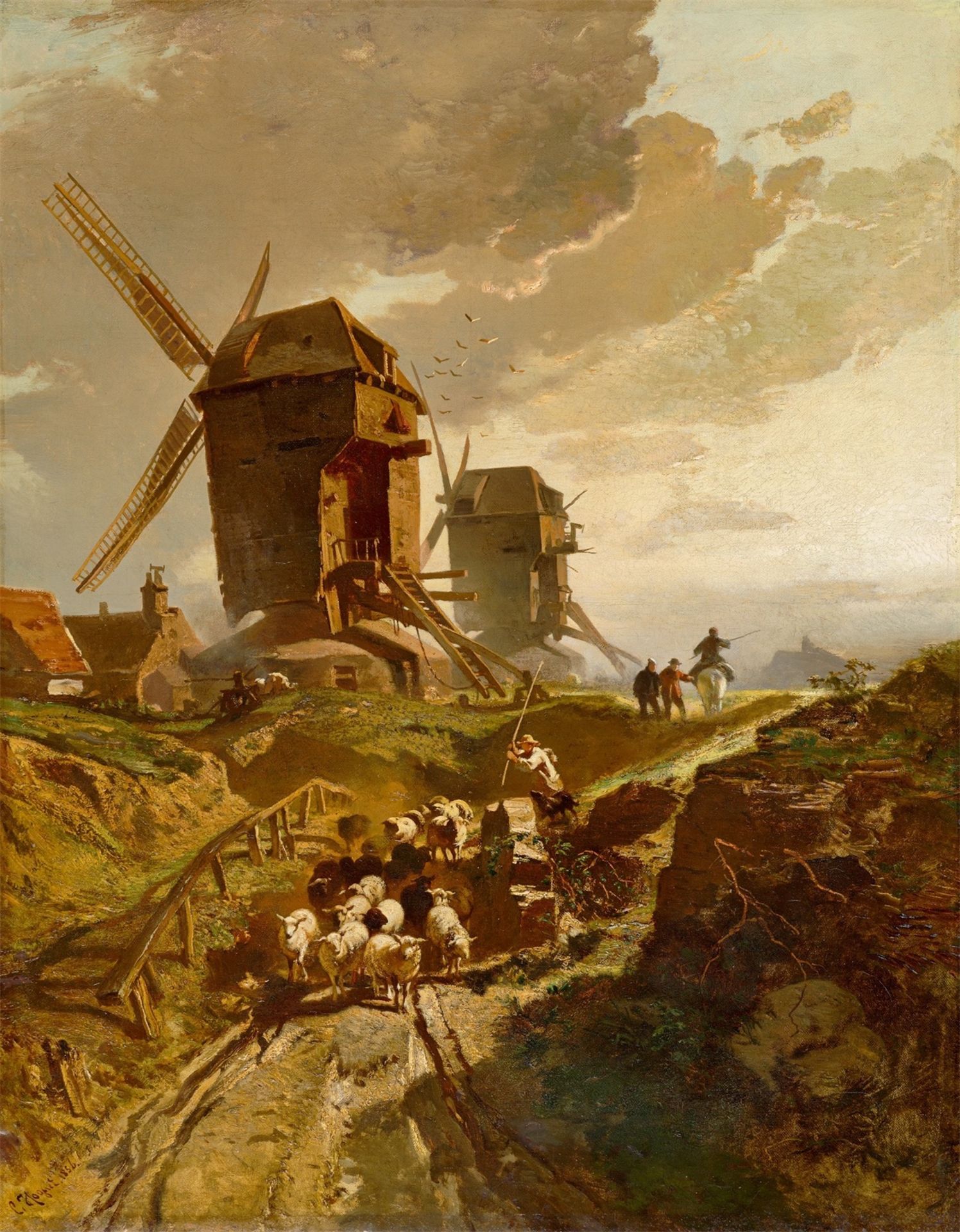Charles Hoguet. Windmühlen auf dem Montmartre. 1856