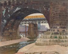 Osmar Schindler. New construction of the Augustus Bridge in Dresden. Circa 1907/10